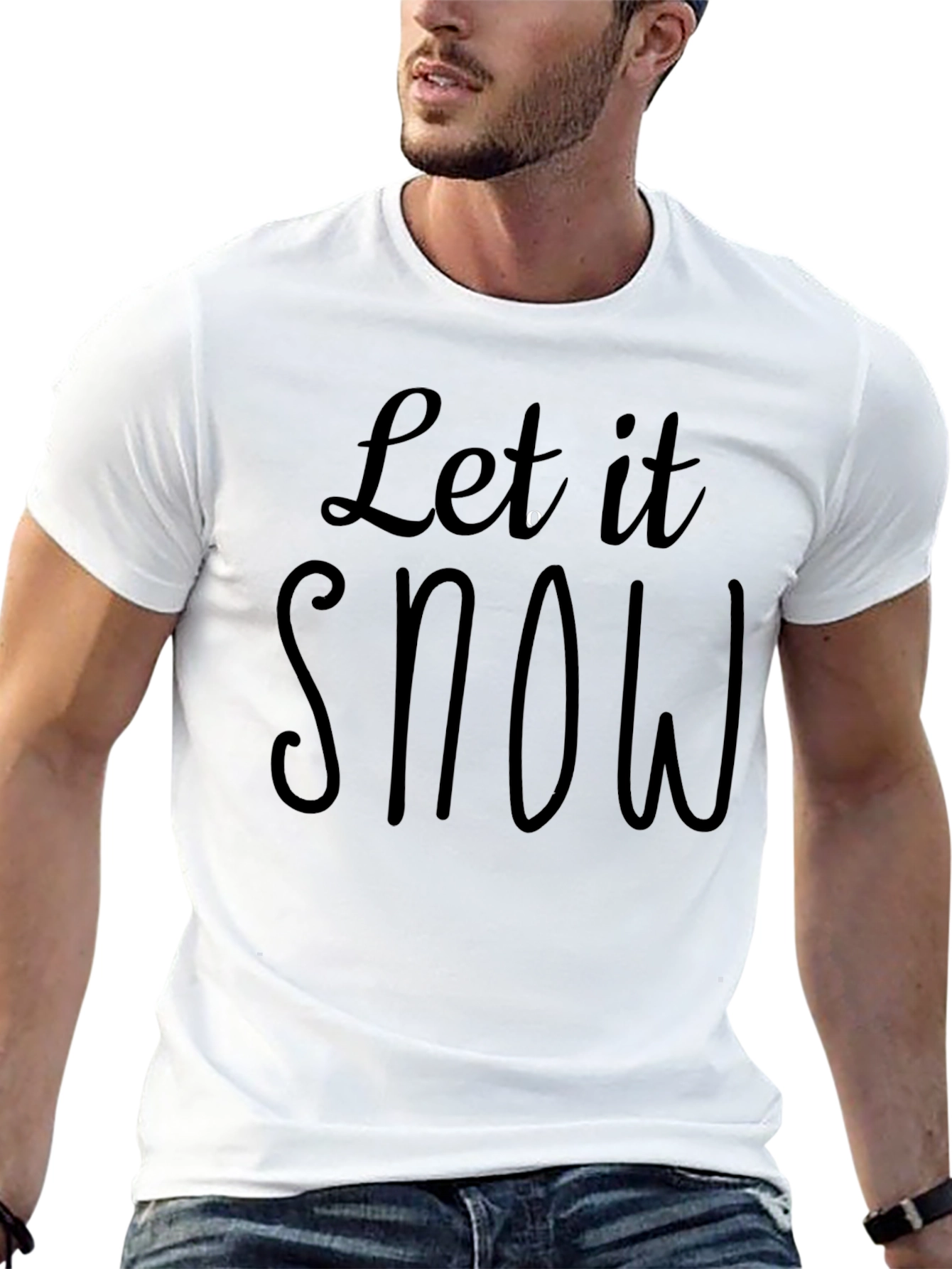 Let it Snow Graphic Tee - Black Holiday Shirt