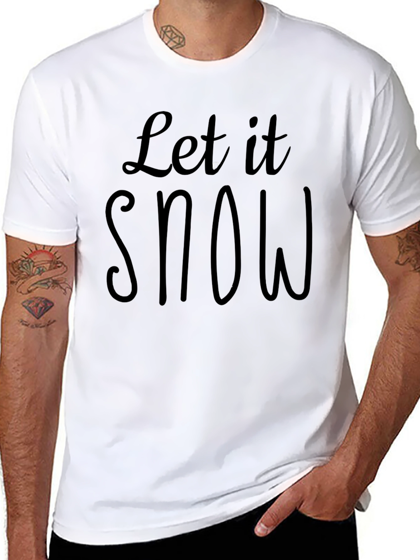 Let it Snow Graphic Tee - Black Holiday Shirt