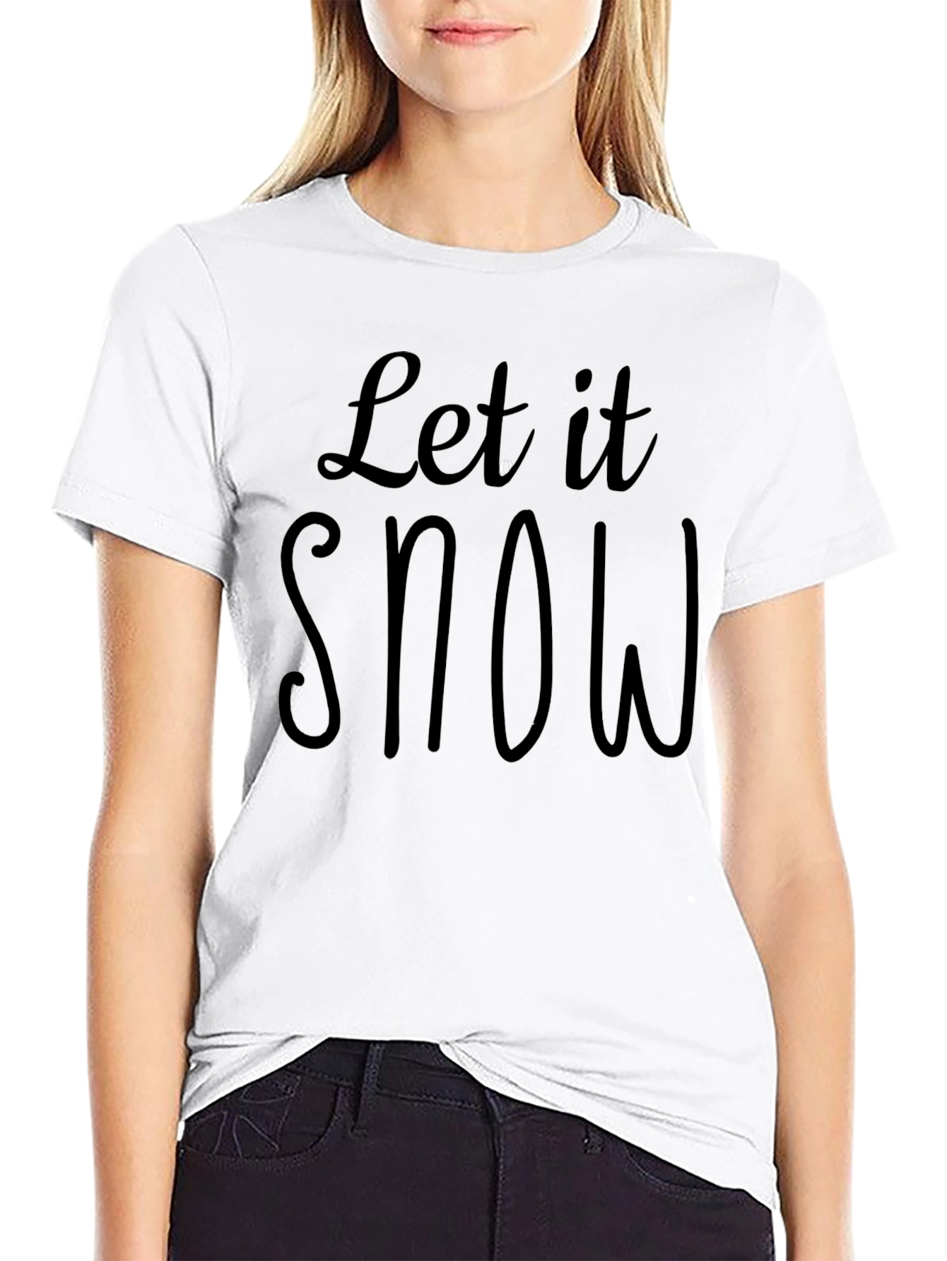 Let it Snow Graphic Tee - Black Holiday Shirt