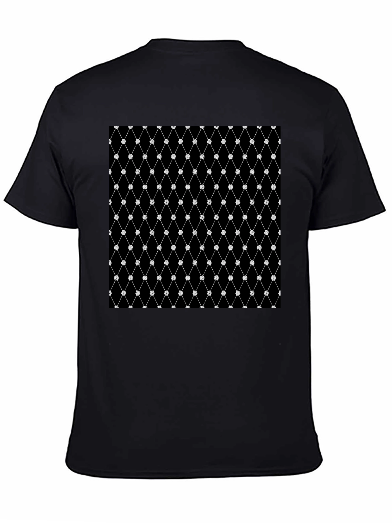Diamond Net Pattern Black T-Shirt