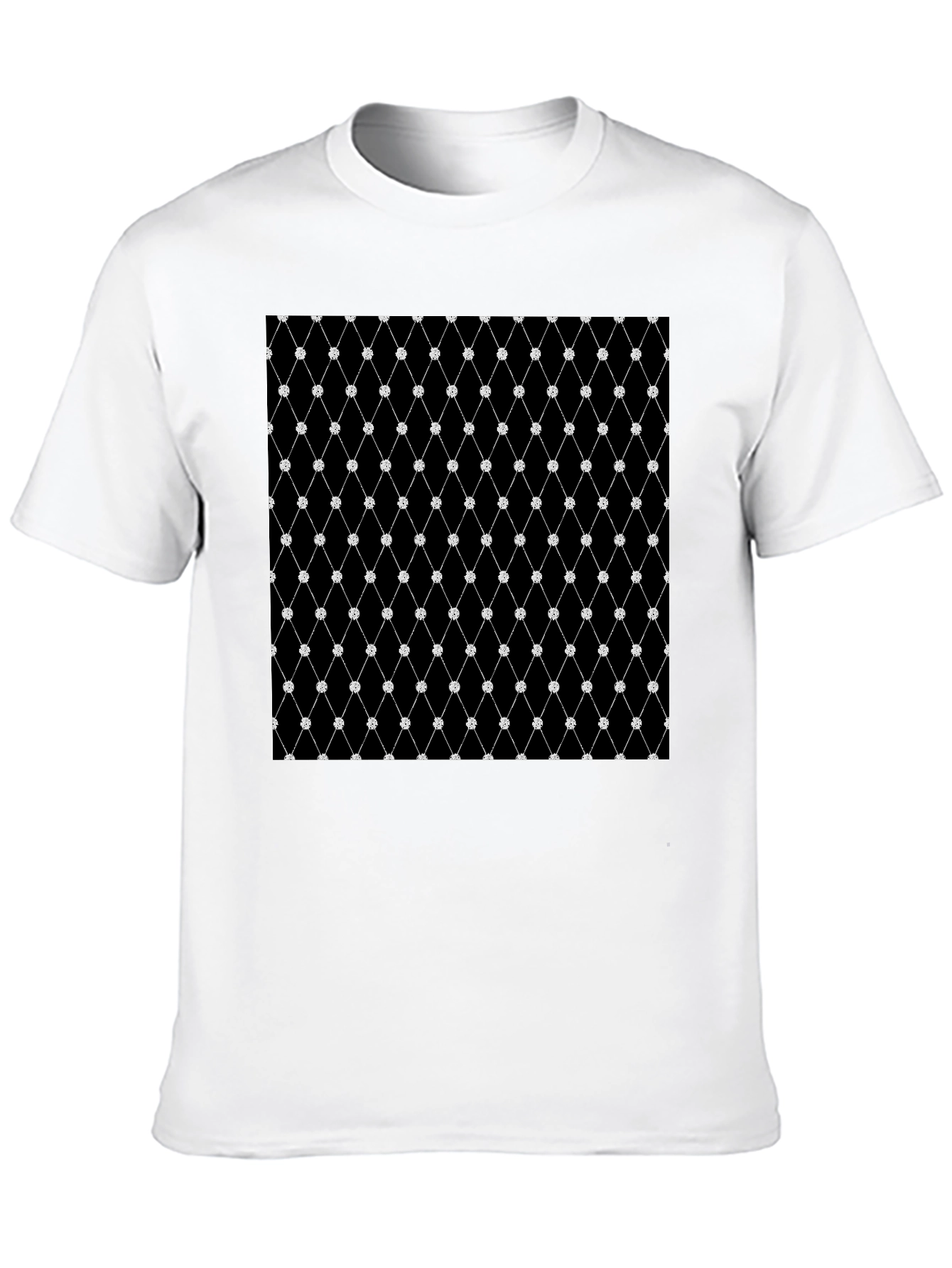Diamond Net Pattern Black T-Shirt