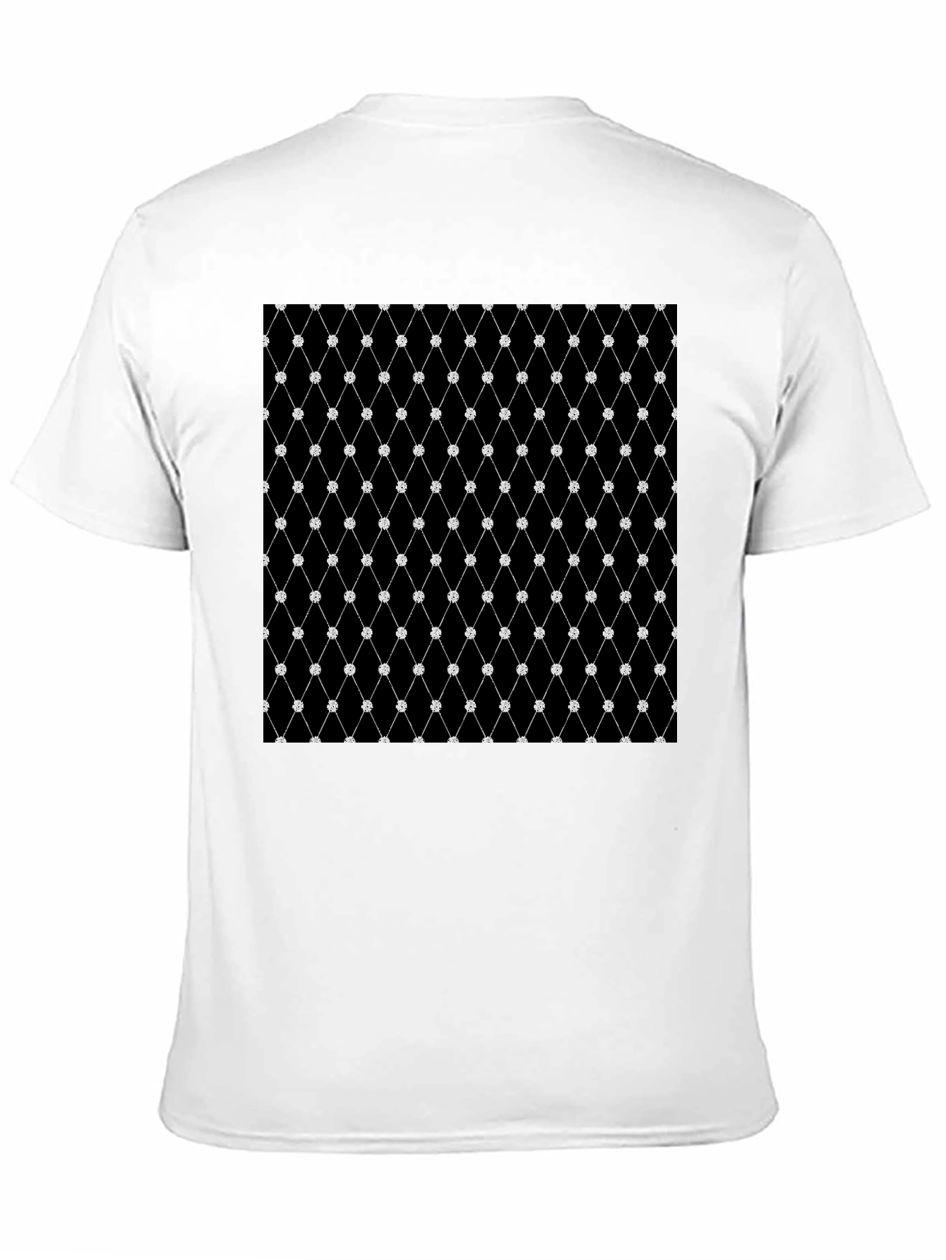 Diamond Net Pattern Black T-Shirt