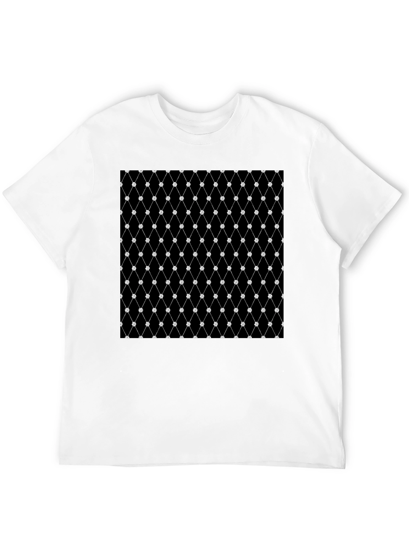 Diamond Net Pattern Black T-Shirt