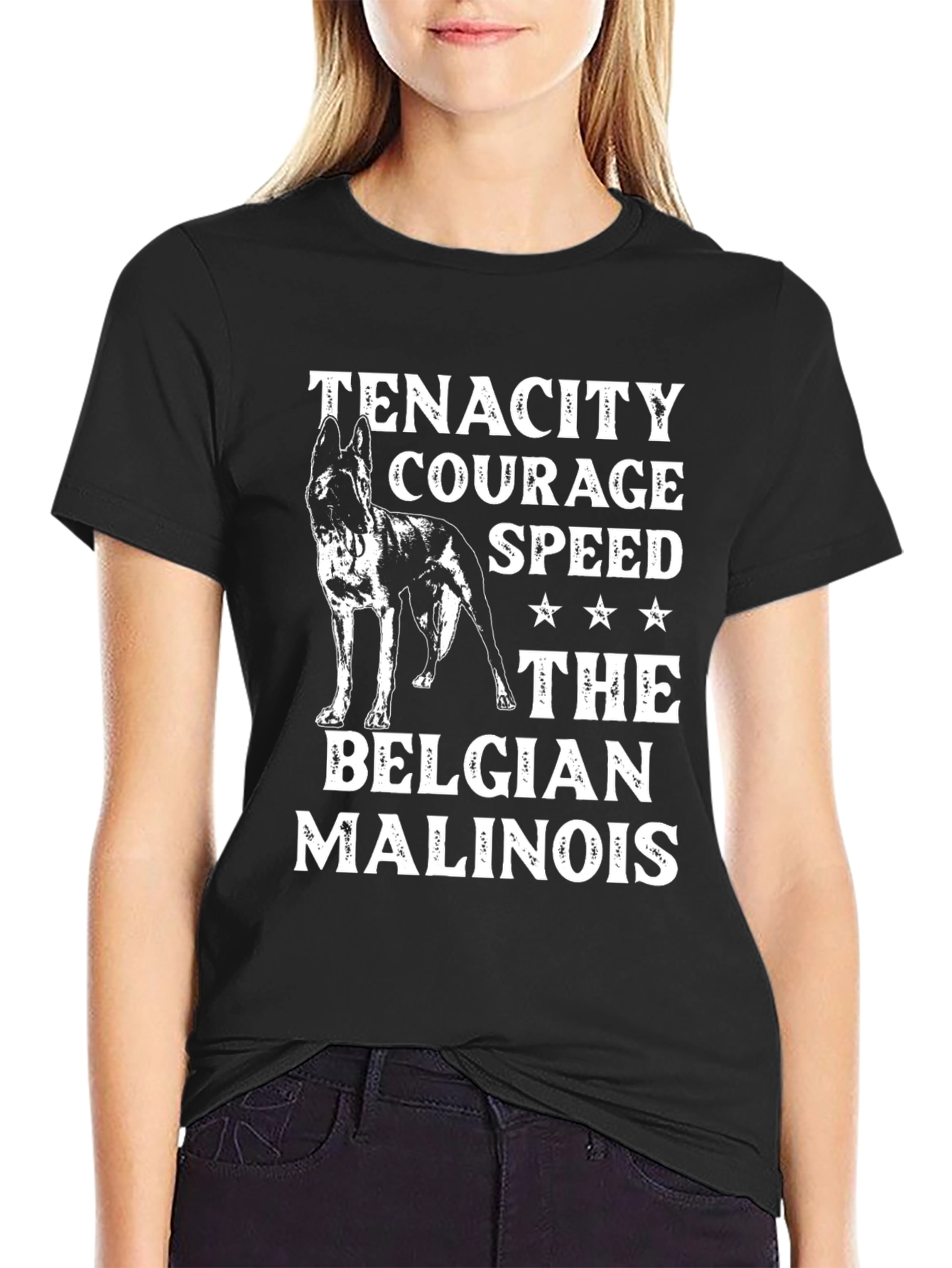 Belgian Malinois Dog T-Shirt - Tenacity Courage Speed
