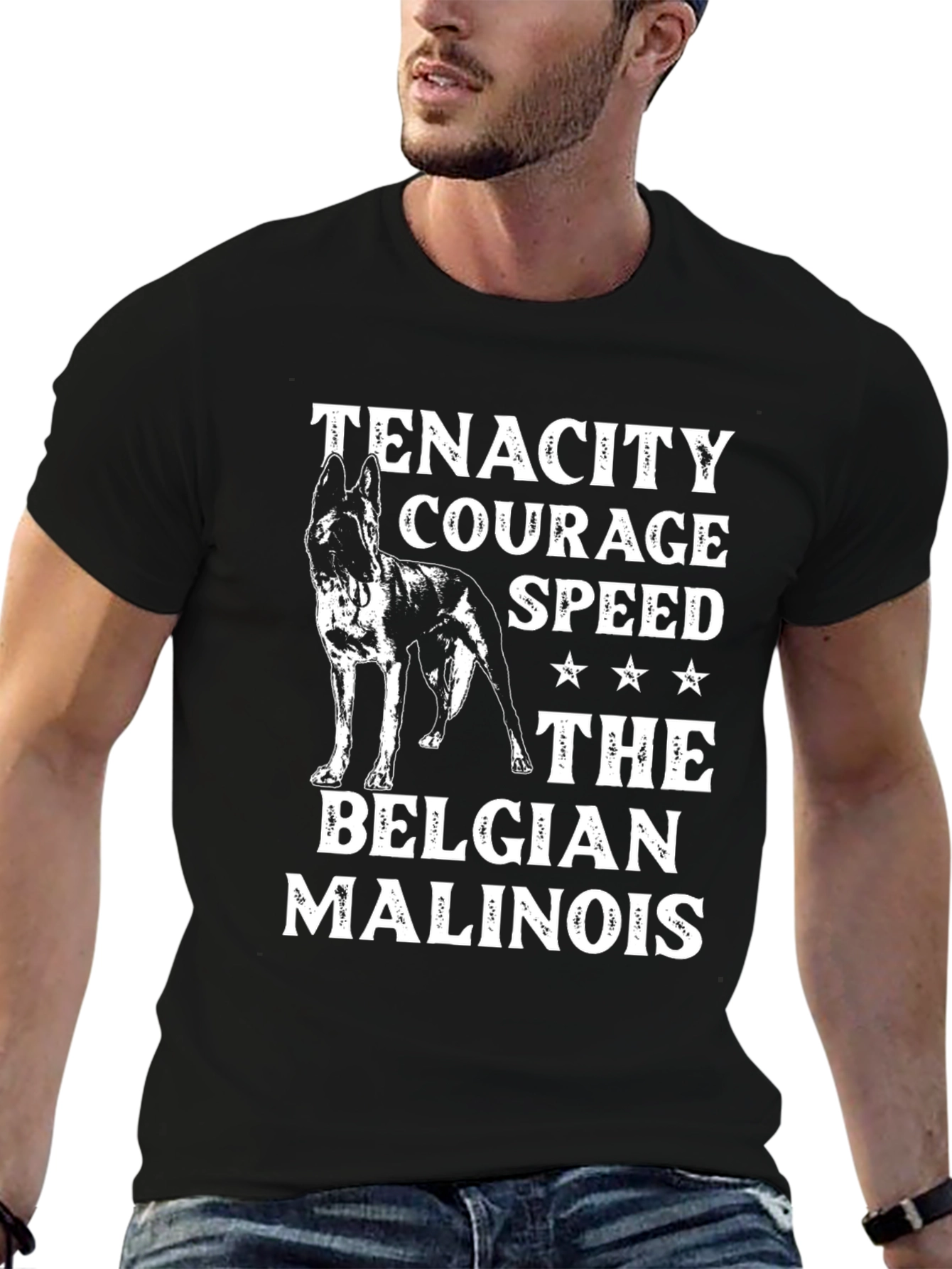 Belgian Malinois Dog T-Shirt - Tenacity Courage Speed