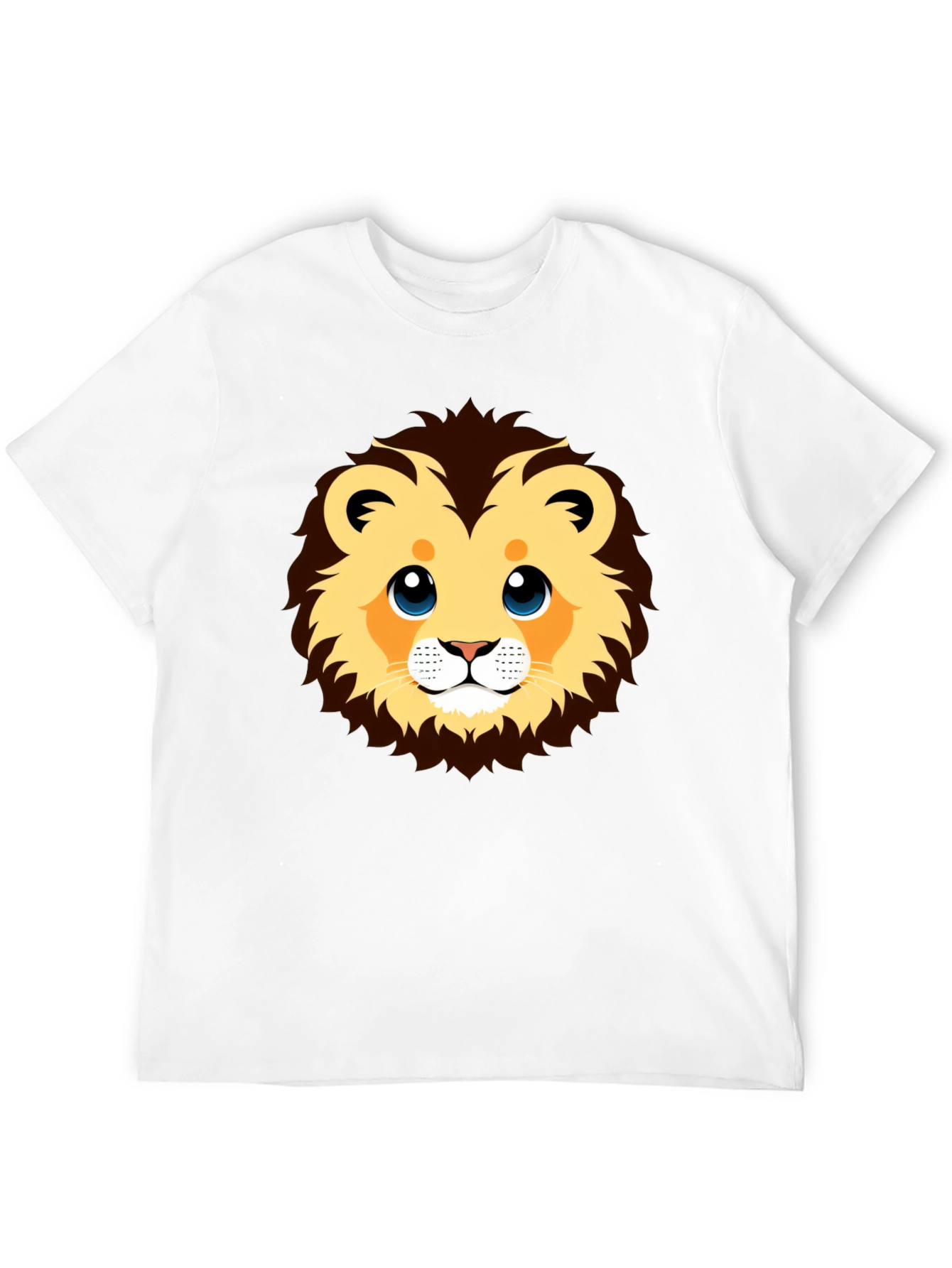 Cute Lion Graphic Black T-Shirt