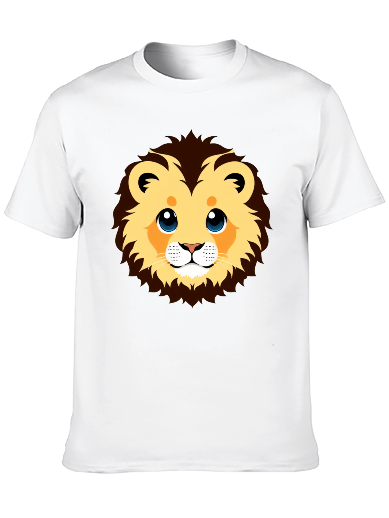 Cute Lion Graphic Black T-Shirt