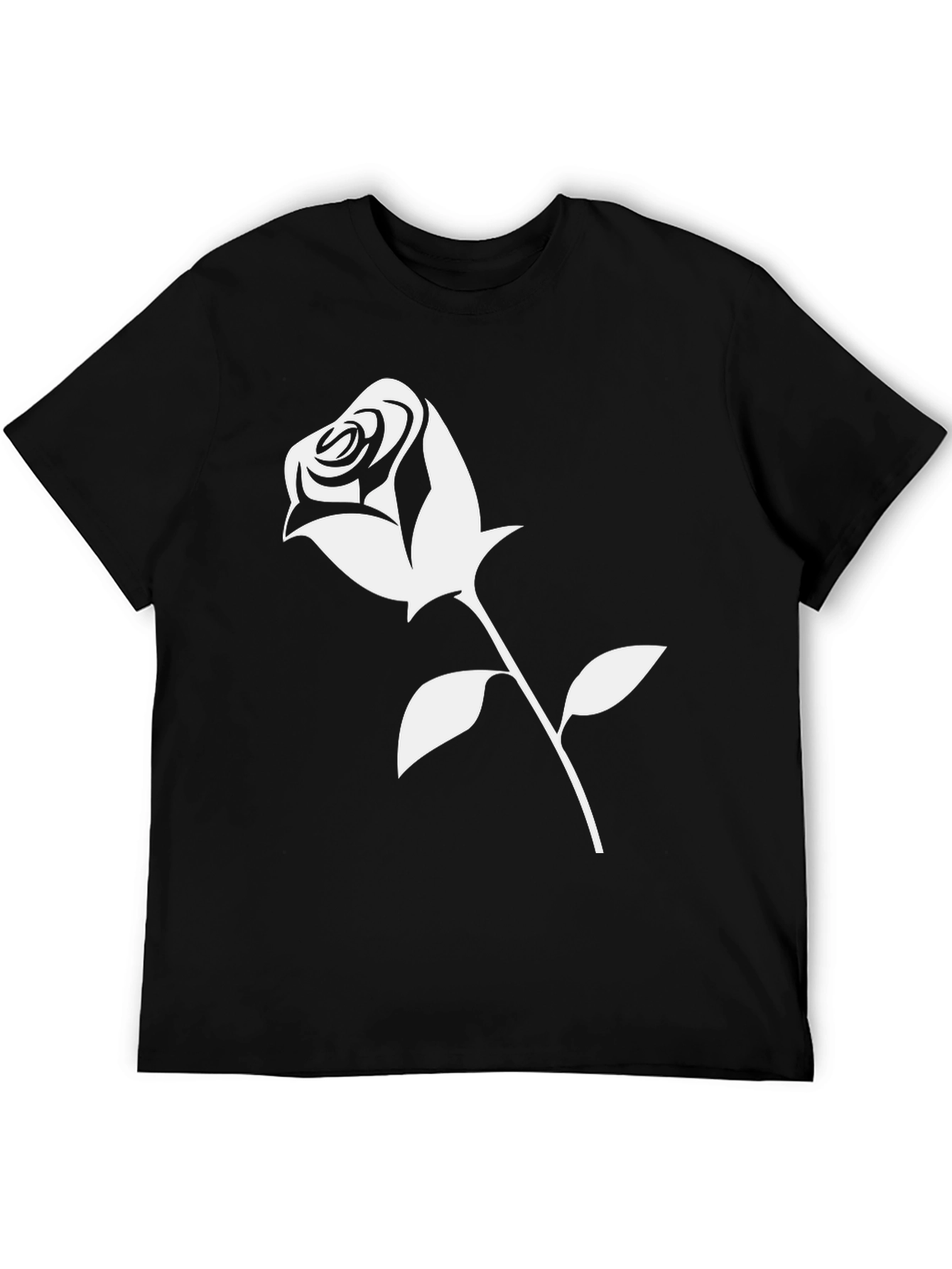 Rose Graphic Black T-Shirt - Stylish Casual Wear