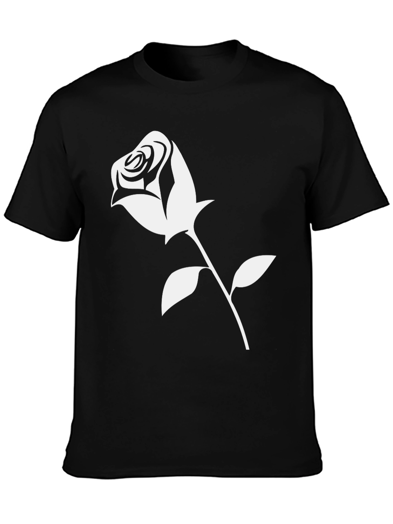 Rose Graphic Black T-Shirt - Stylish Casual Wear