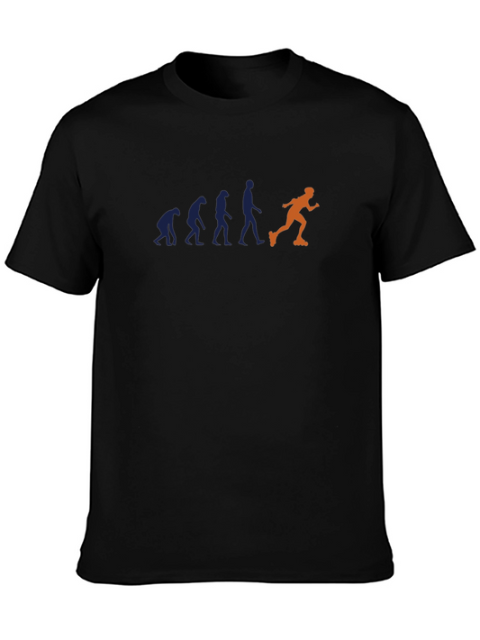 Evolution of Inline Skating Mens Black T-Shirt