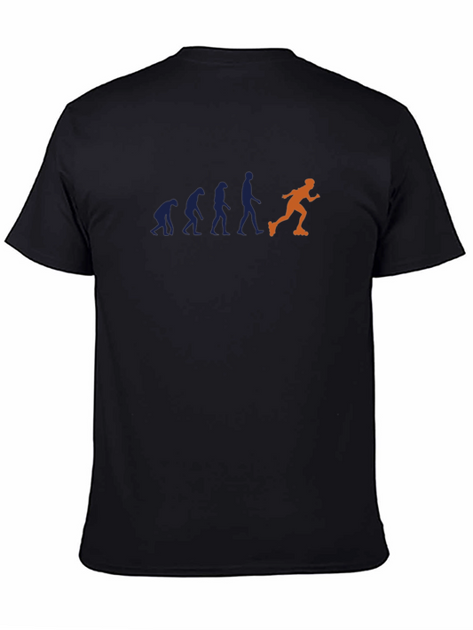 Evolution of Inline Skating Mens Black T-Shirt