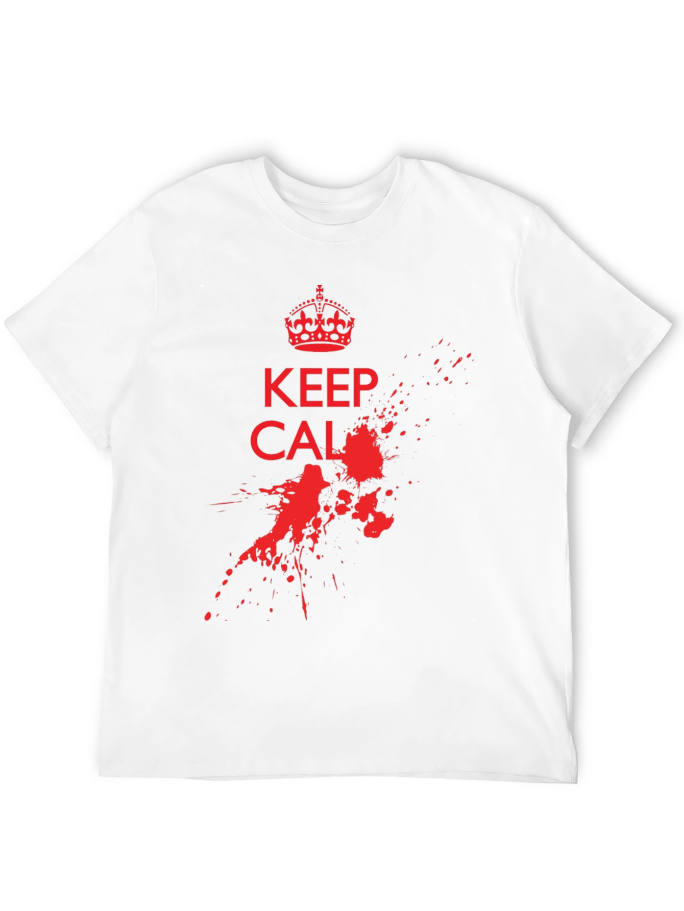 Keep Calm Black T-Shirt with Red Graphic Print