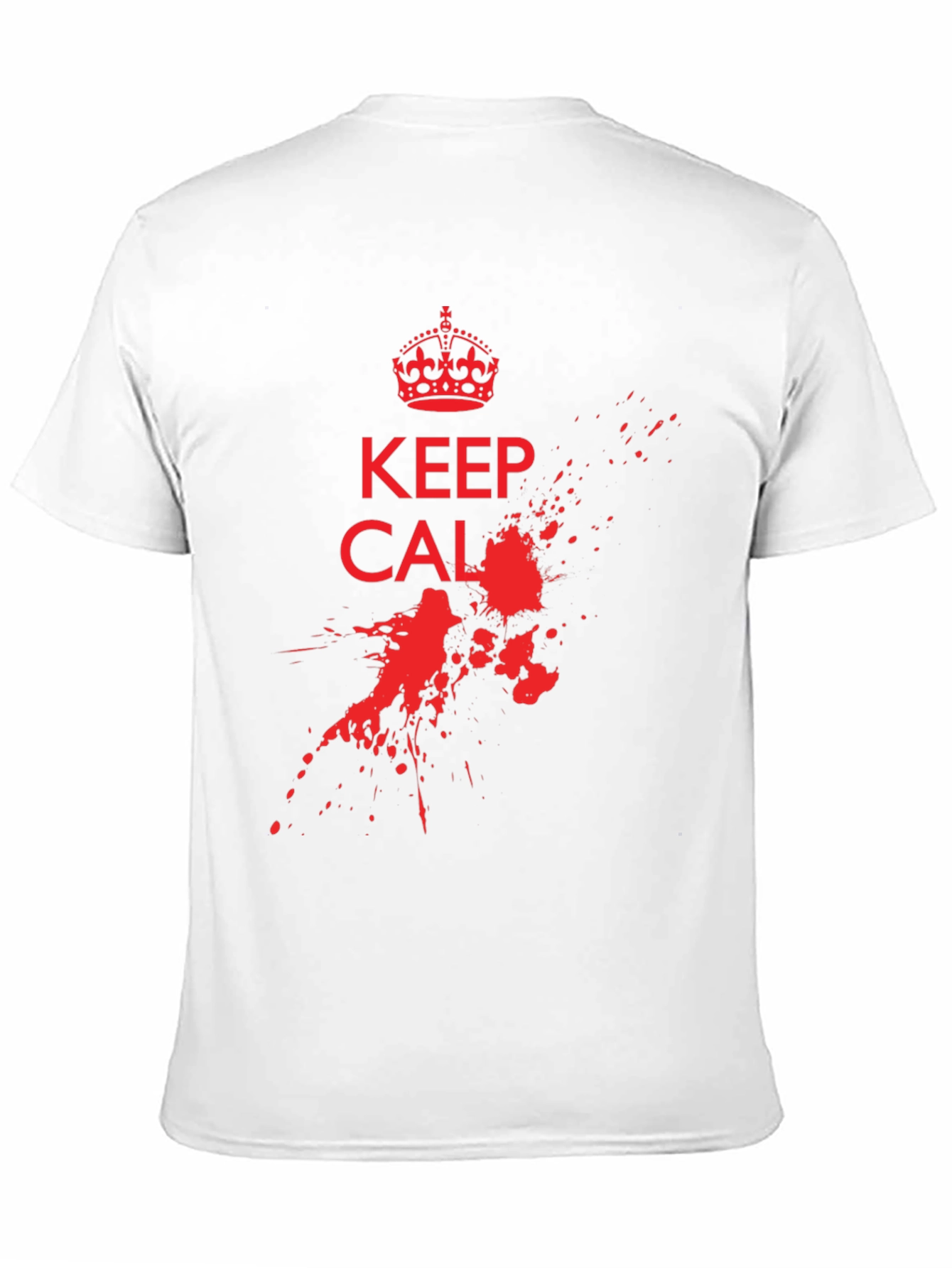 Keep Calm Black T-Shirt with Red Graphic Print