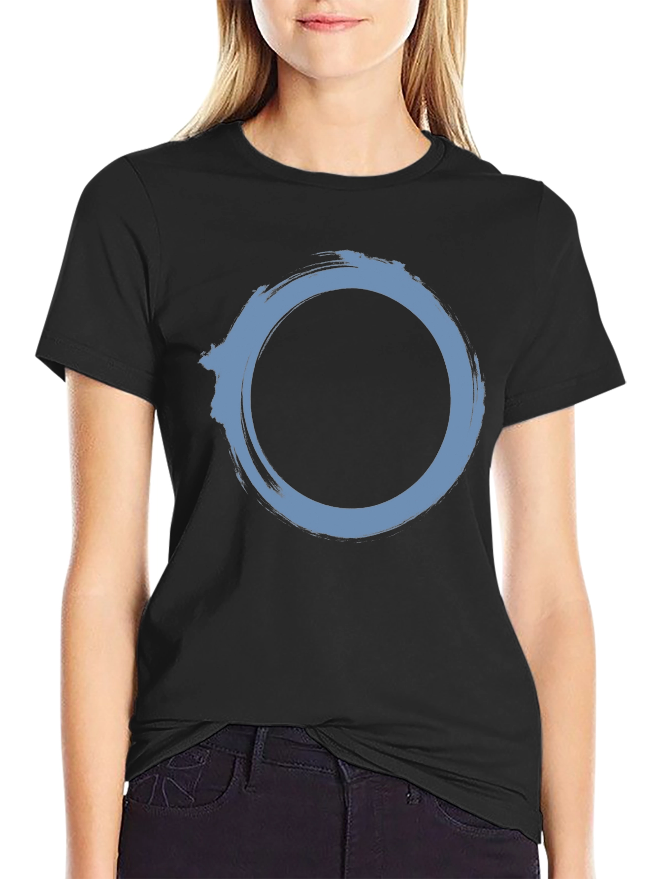 Zen Circle Graphic T-Shirt - Black Cotton Tee