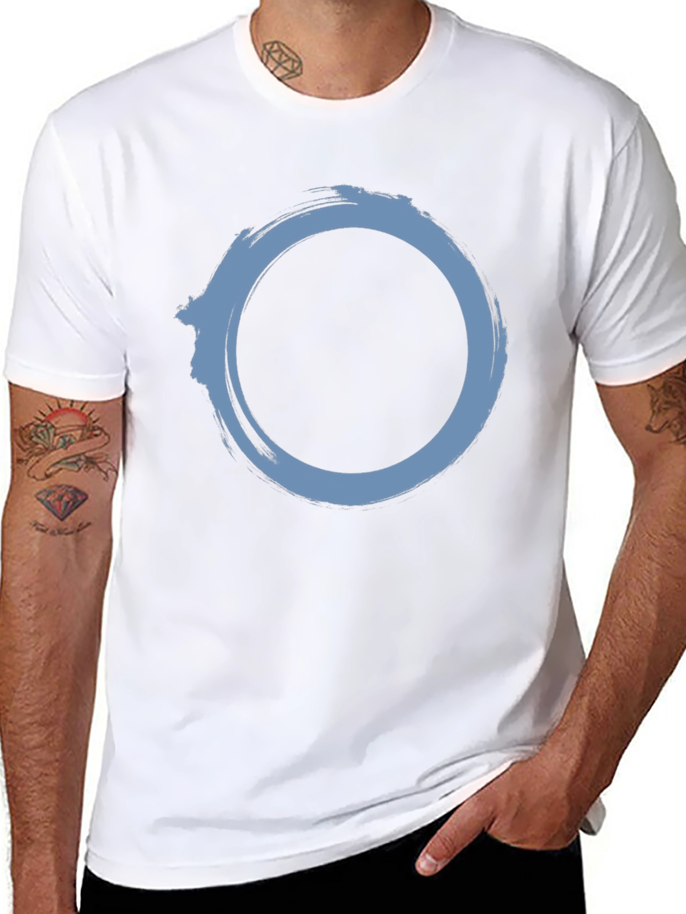 Zen Circle Graphic T-Shirt - Black Cotton Tee