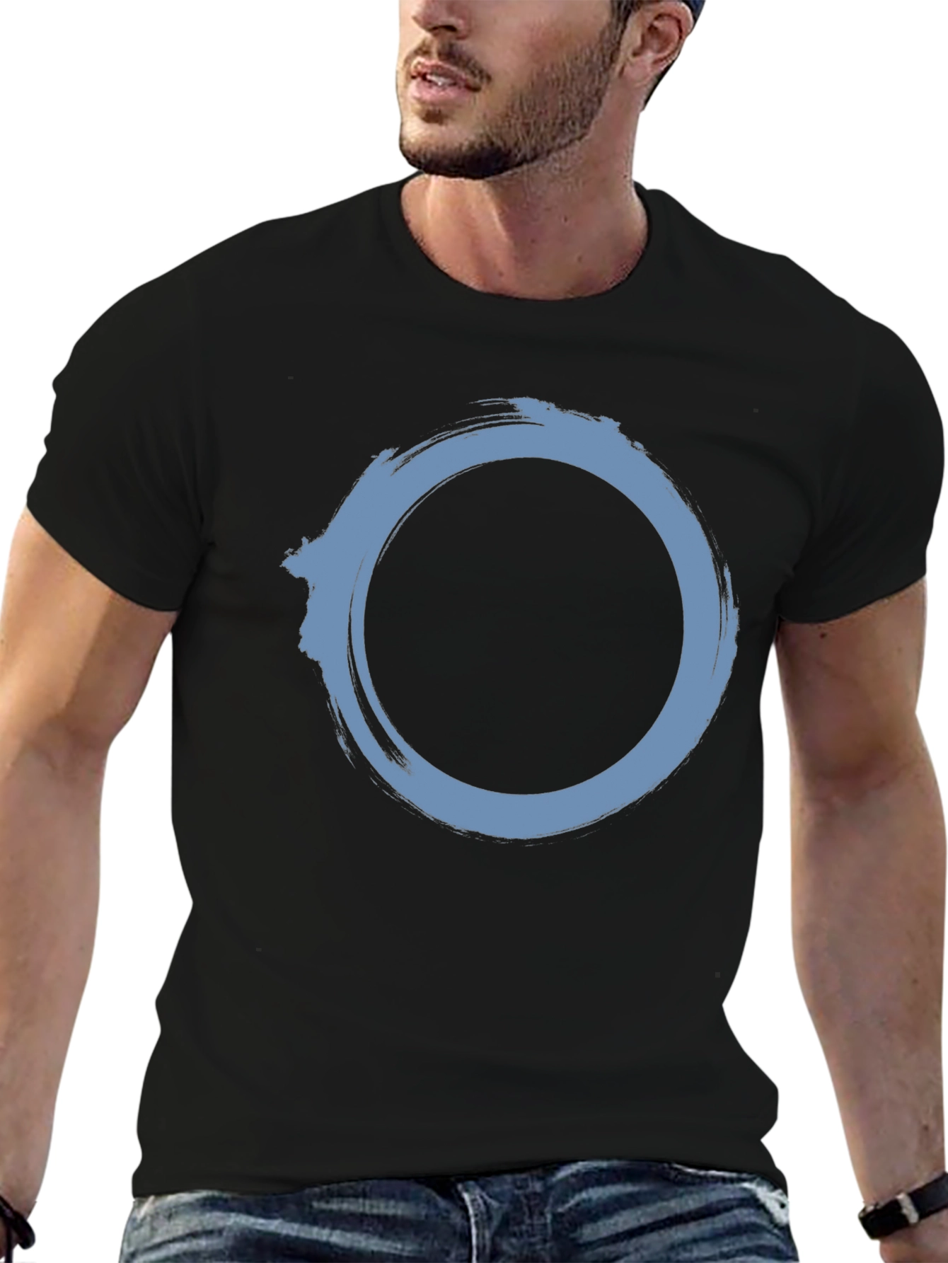 Zen Circle Graphic T-Shirt - Black Cotton Tee