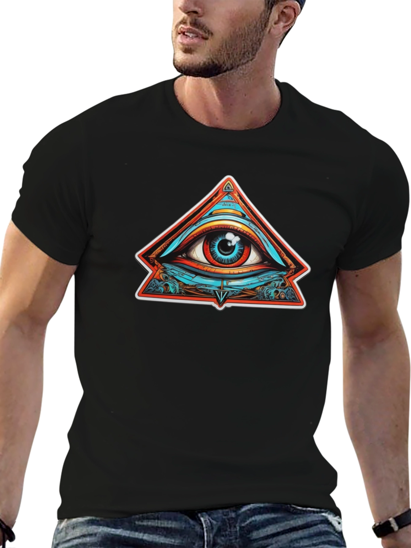 Eye of Providence Graphic Tee - Black Cotton T-Shirt