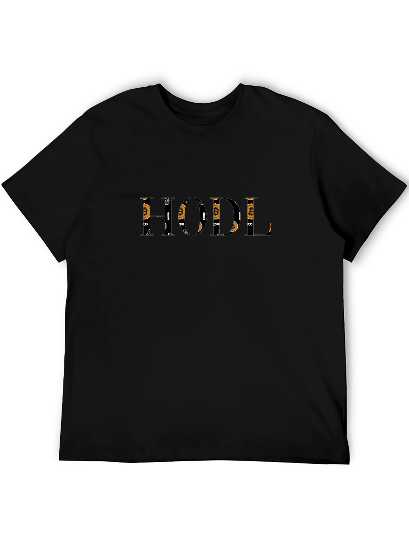 HODL Bitcoin Graphic Print Mens Black T-Shirt