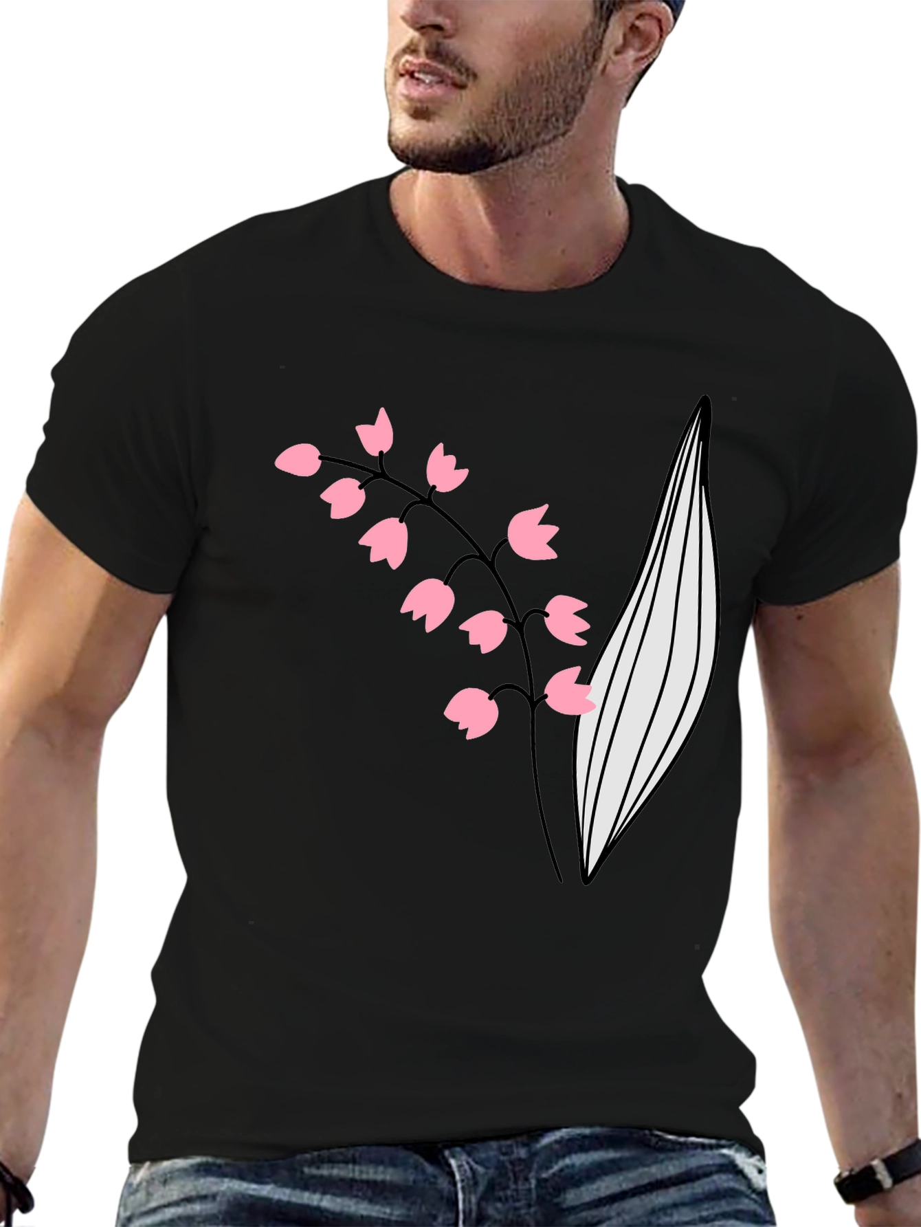 Lily of the Valley Graphic Tee - Black