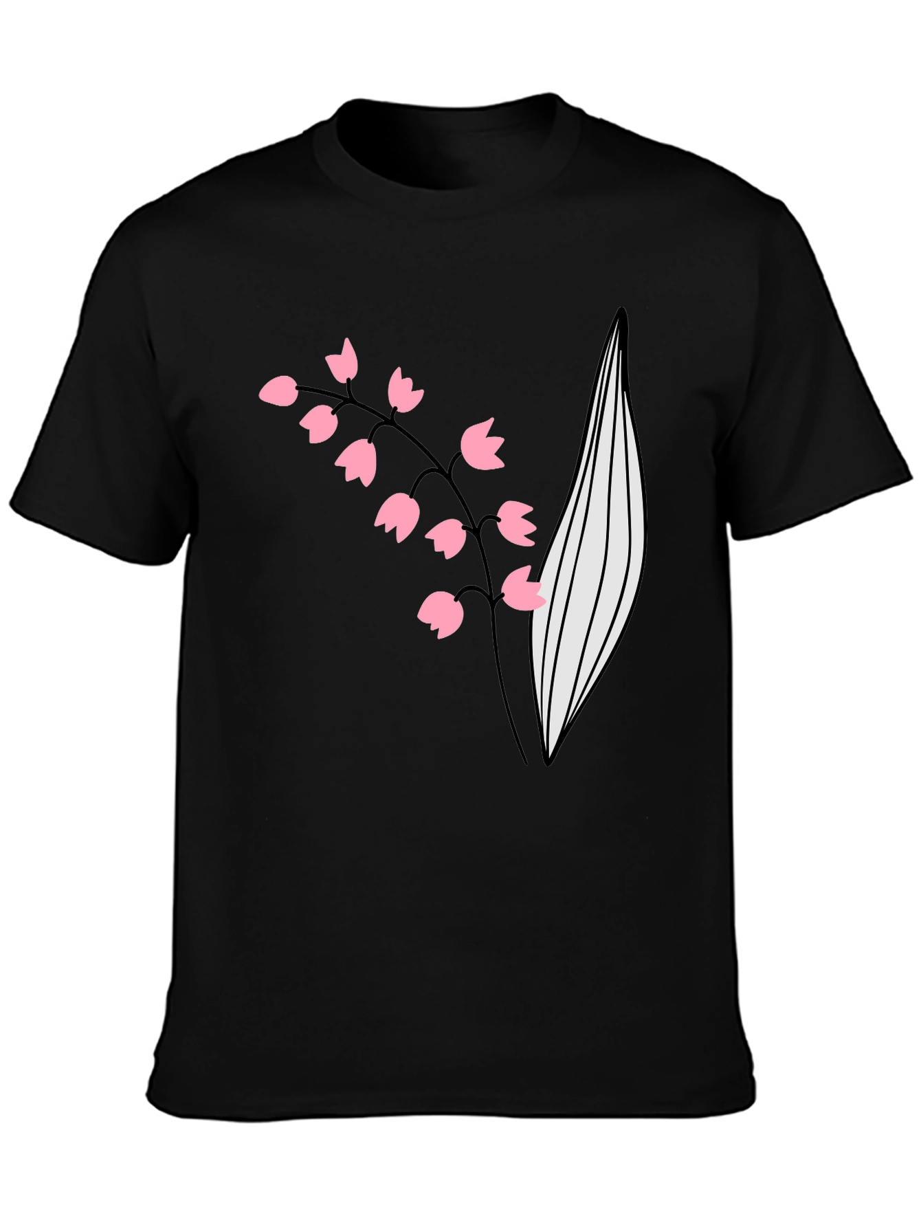 Lily of the Valley Graphic Tee - Black