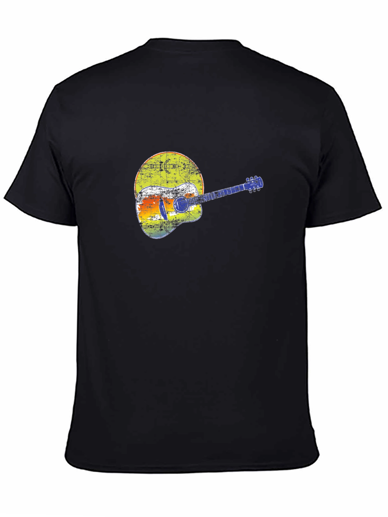 Retro Guitar Graphic T-Shirt - Black