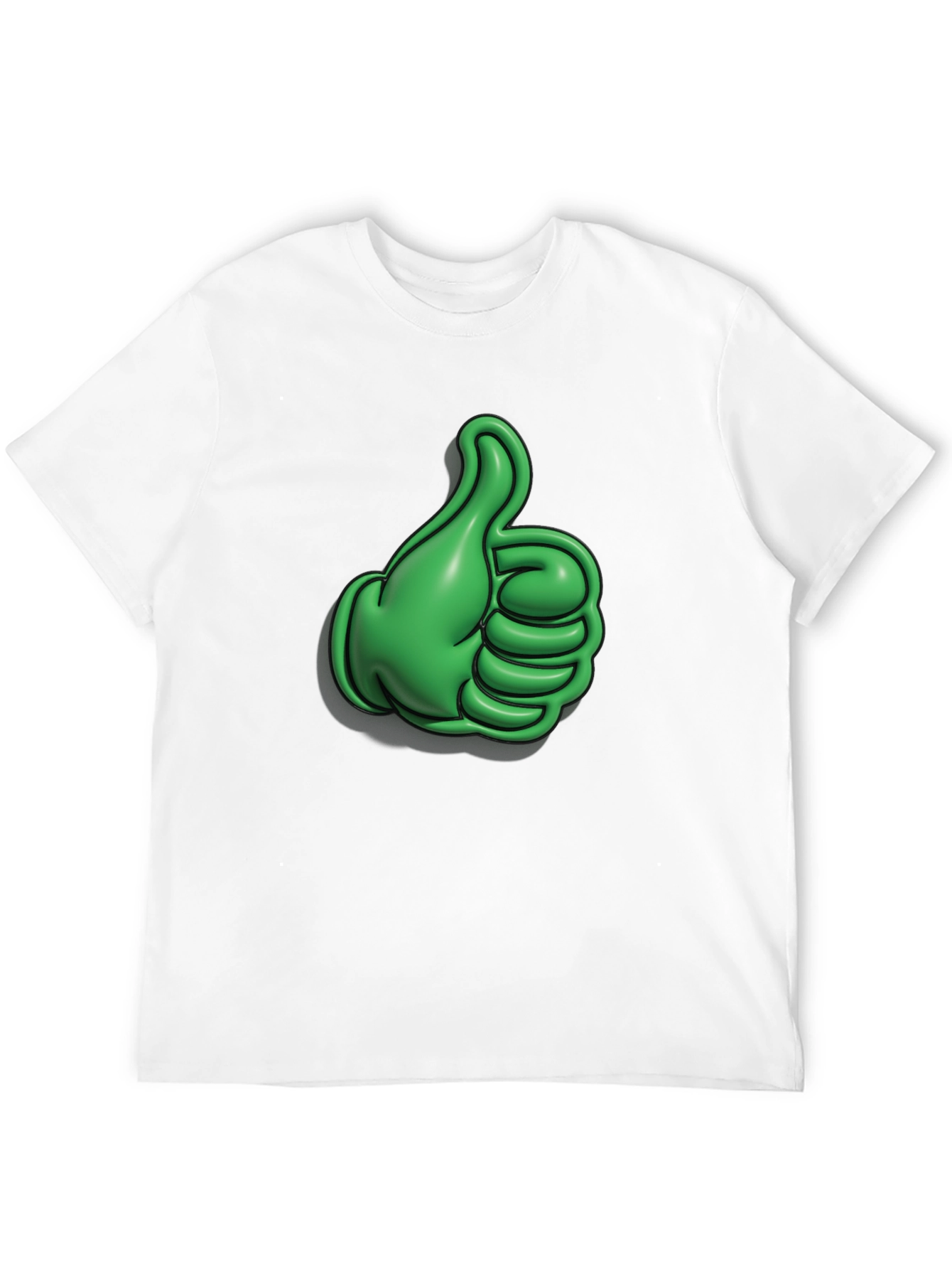 Green Thumbs Up Graphic Black T-Shirt