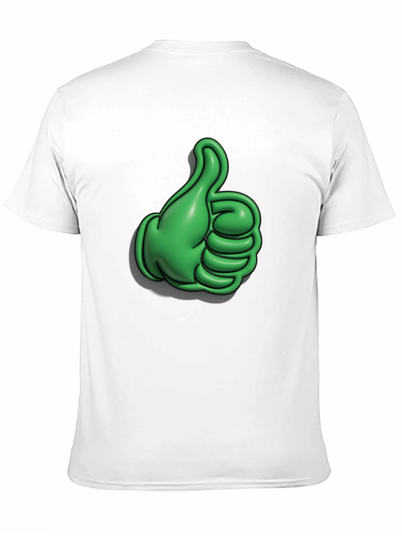 Green Thumbs Up Graphic Black T-Shirt