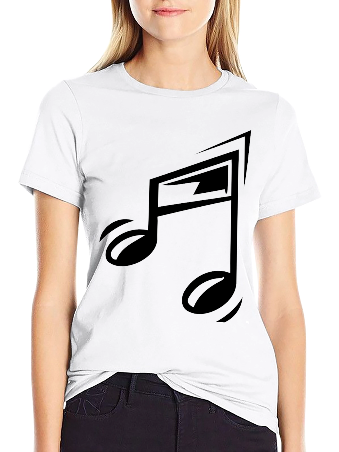 Black Musical Note Graphic Tee - Stylish & Modern