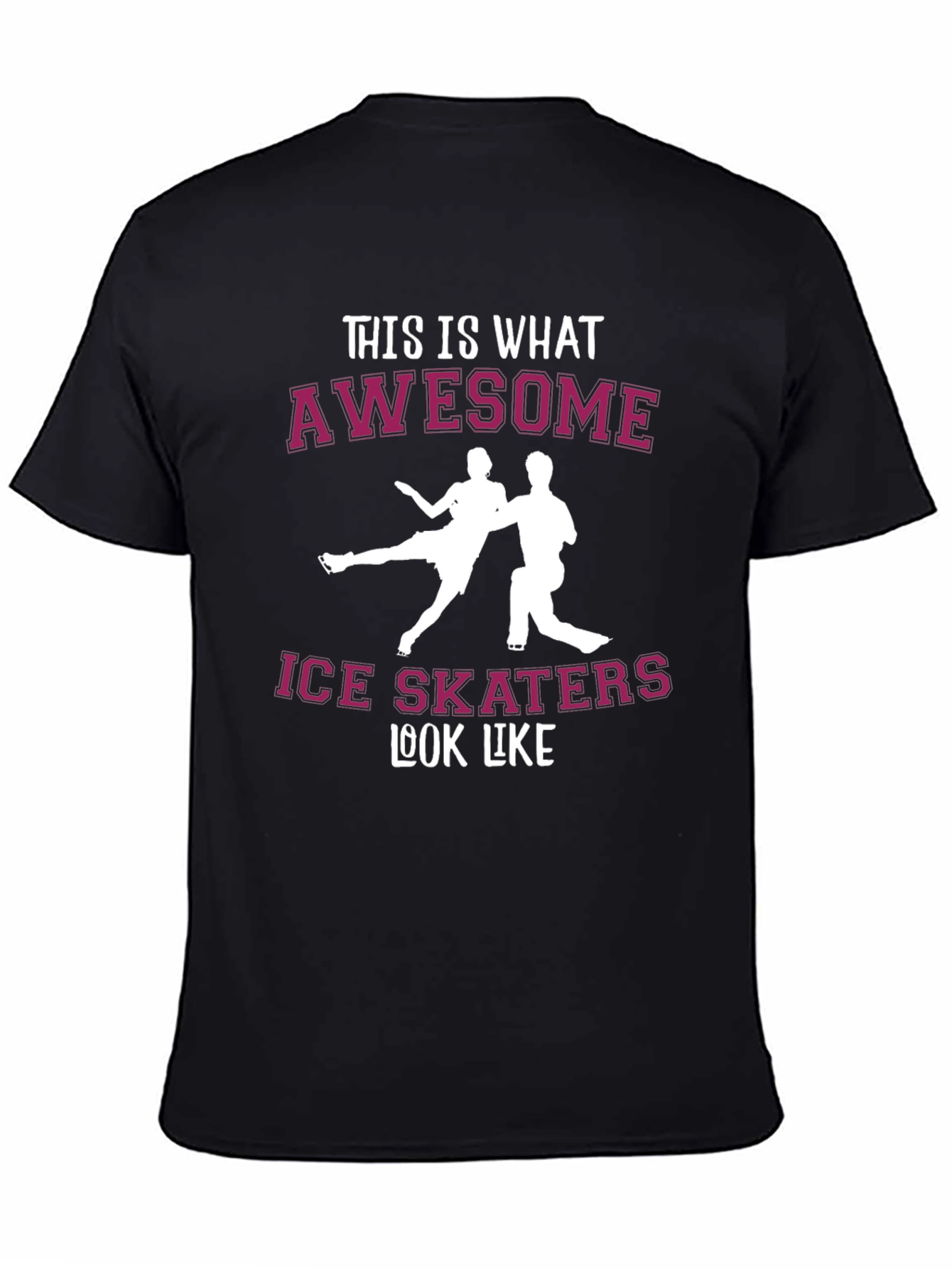 Awesome Ice Skaters Graphic Tee - Black Cotton T-Shirt