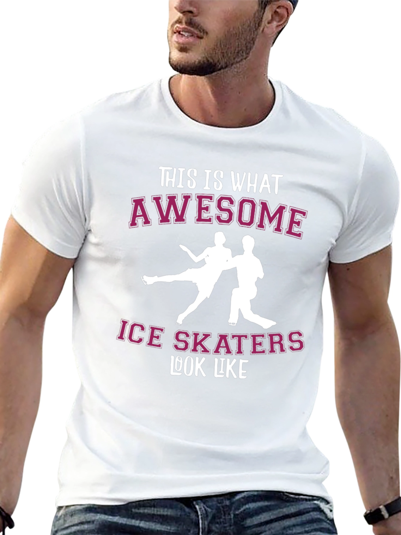 Awesome Ice Skaters Graphic Tee - Black Cotton T-Shirt