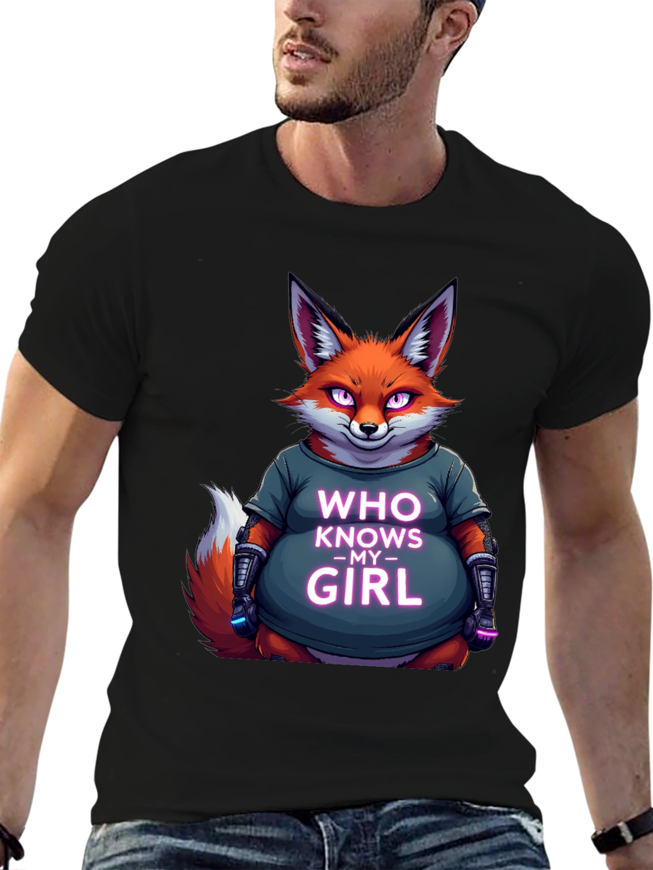 Fox Graphic T-Shirt - Who Knows My Girl Design