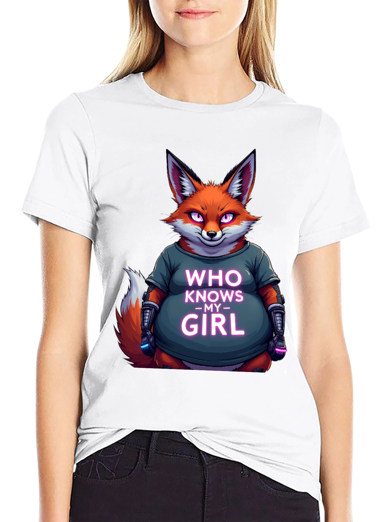 Fox Graphic T-Shirt - Who Knows My Girl Design
