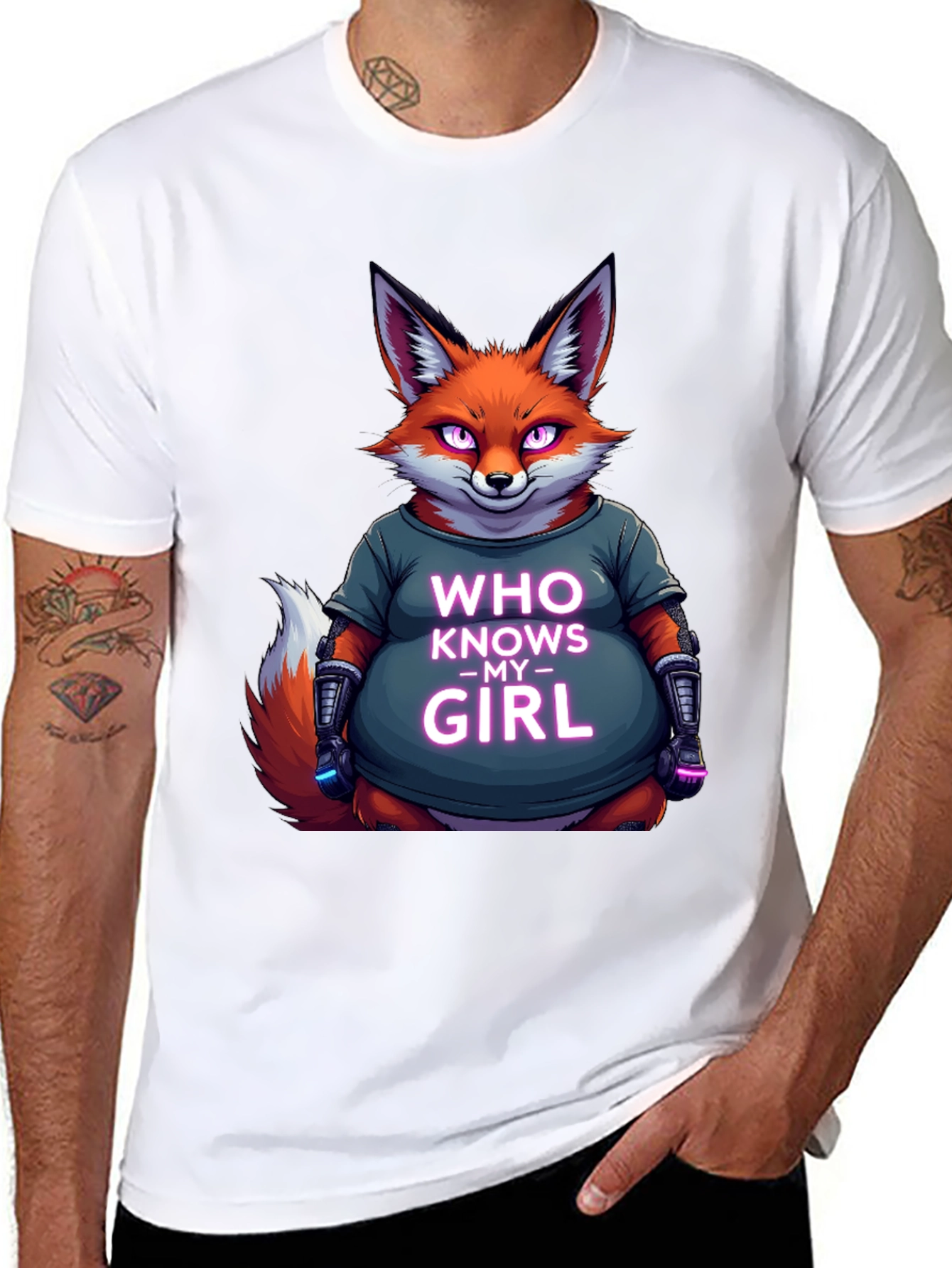 Fox Graphic T-Shirt - Who Knows My Girl Design