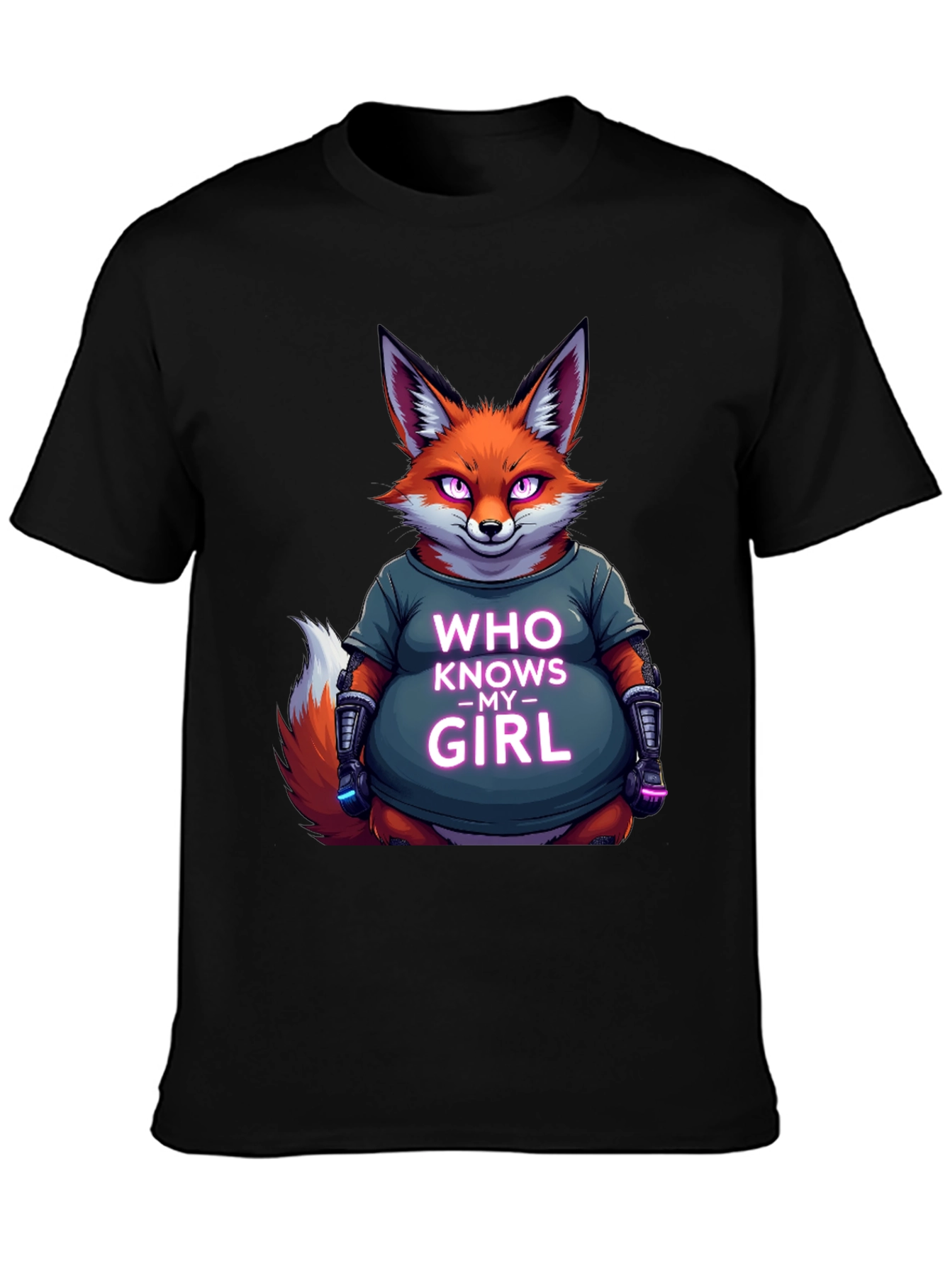 Fox Graphic T-Shirt - Who Knows My Girl Design