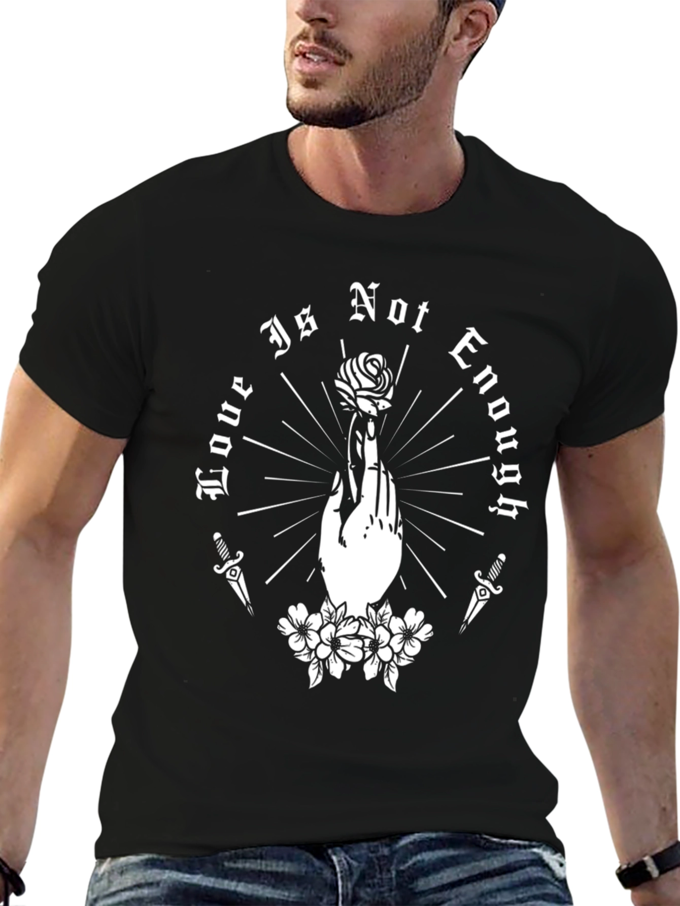 Love is Not Enough Graphic T-Shirt - Black