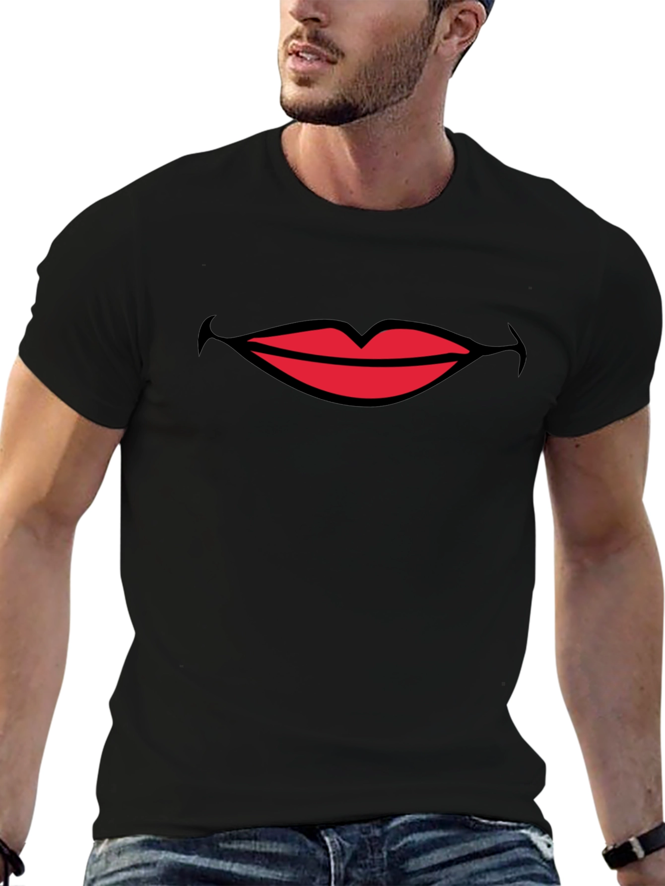 Red Lips Graphic T-Shirt - Stylish & Fun