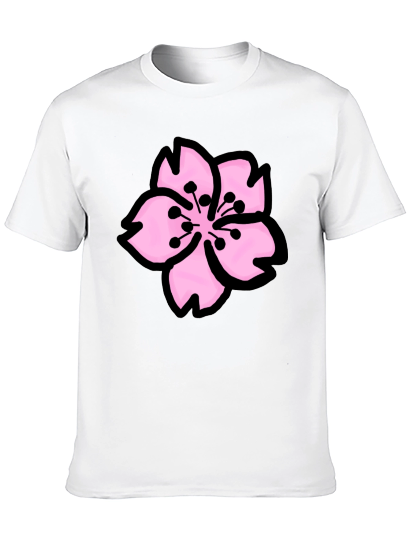 Sakura Graphic Tee - Black Cotton T-Shirt