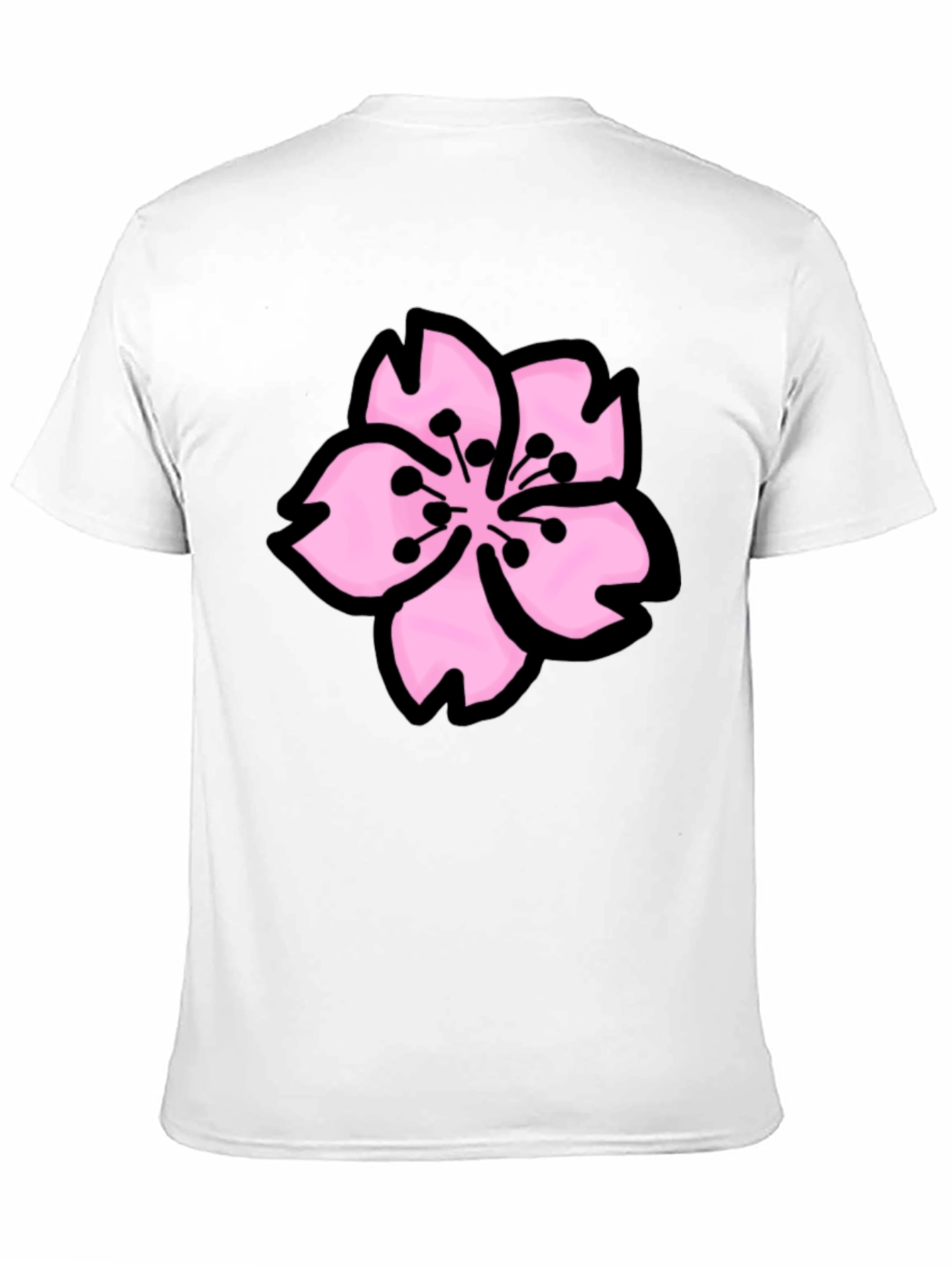 Sakura Graphic Tee - Black Cotton T-Shirt