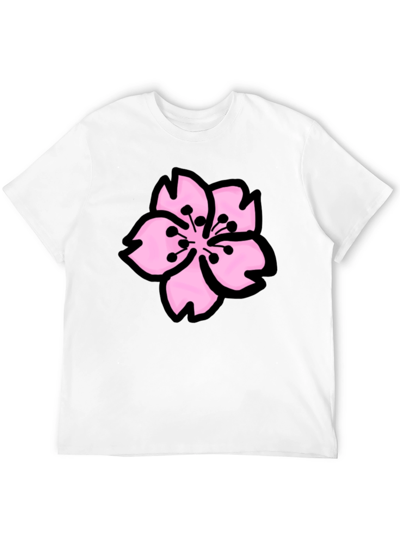 Sakura Graphic Tee - Black Cotton T-Shirt