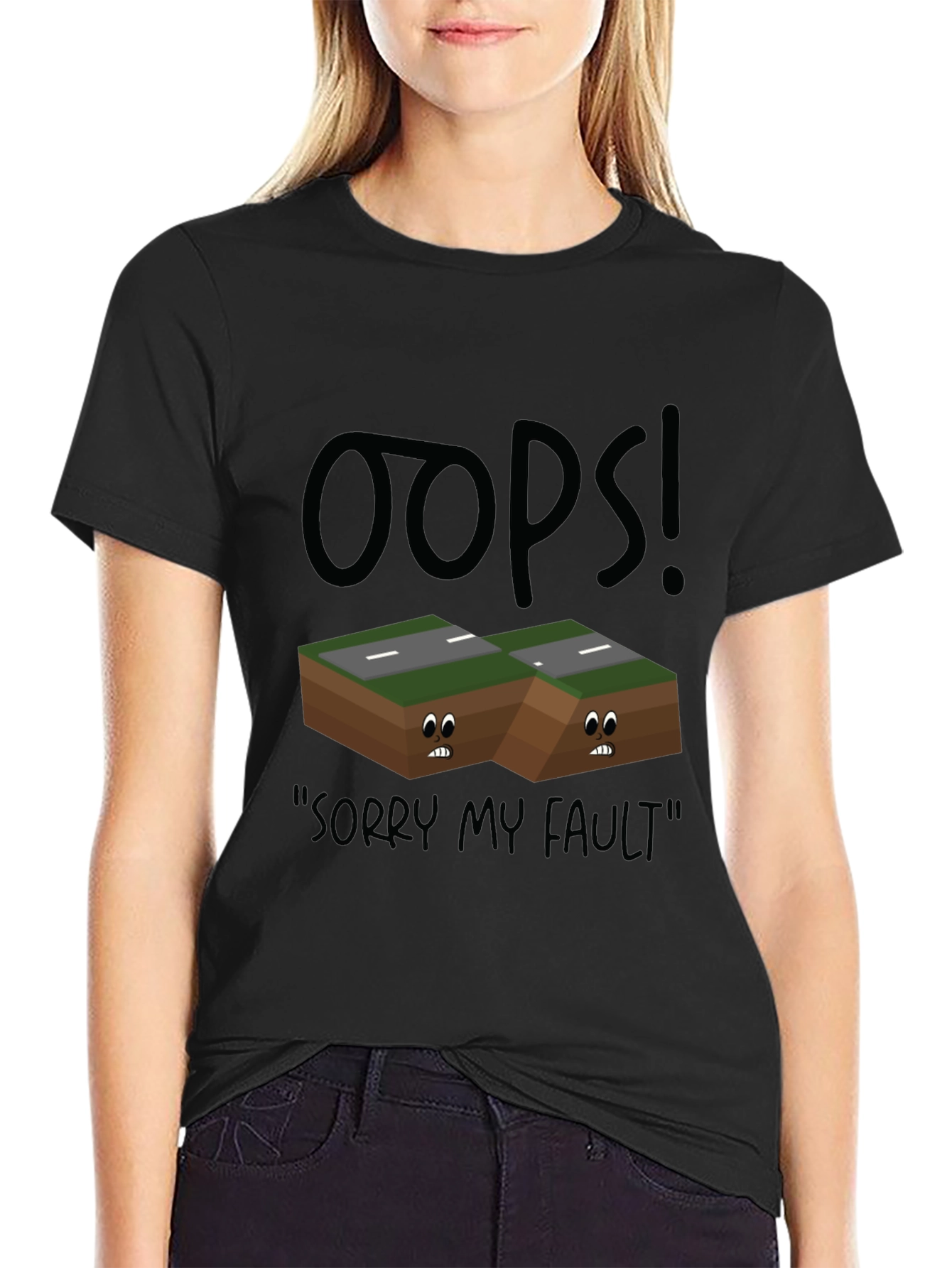 Oops! Fault Line Graphic T-Shirt