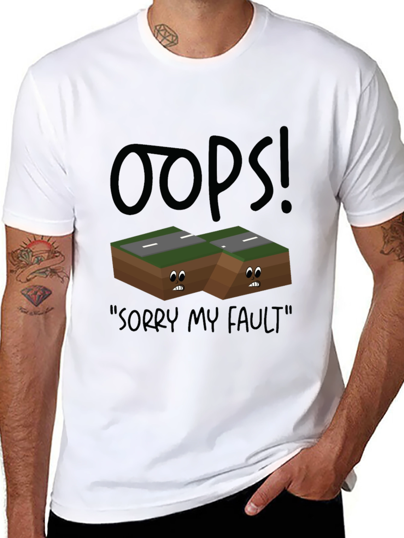 Oops! Fault Line Graphic T-Shirt