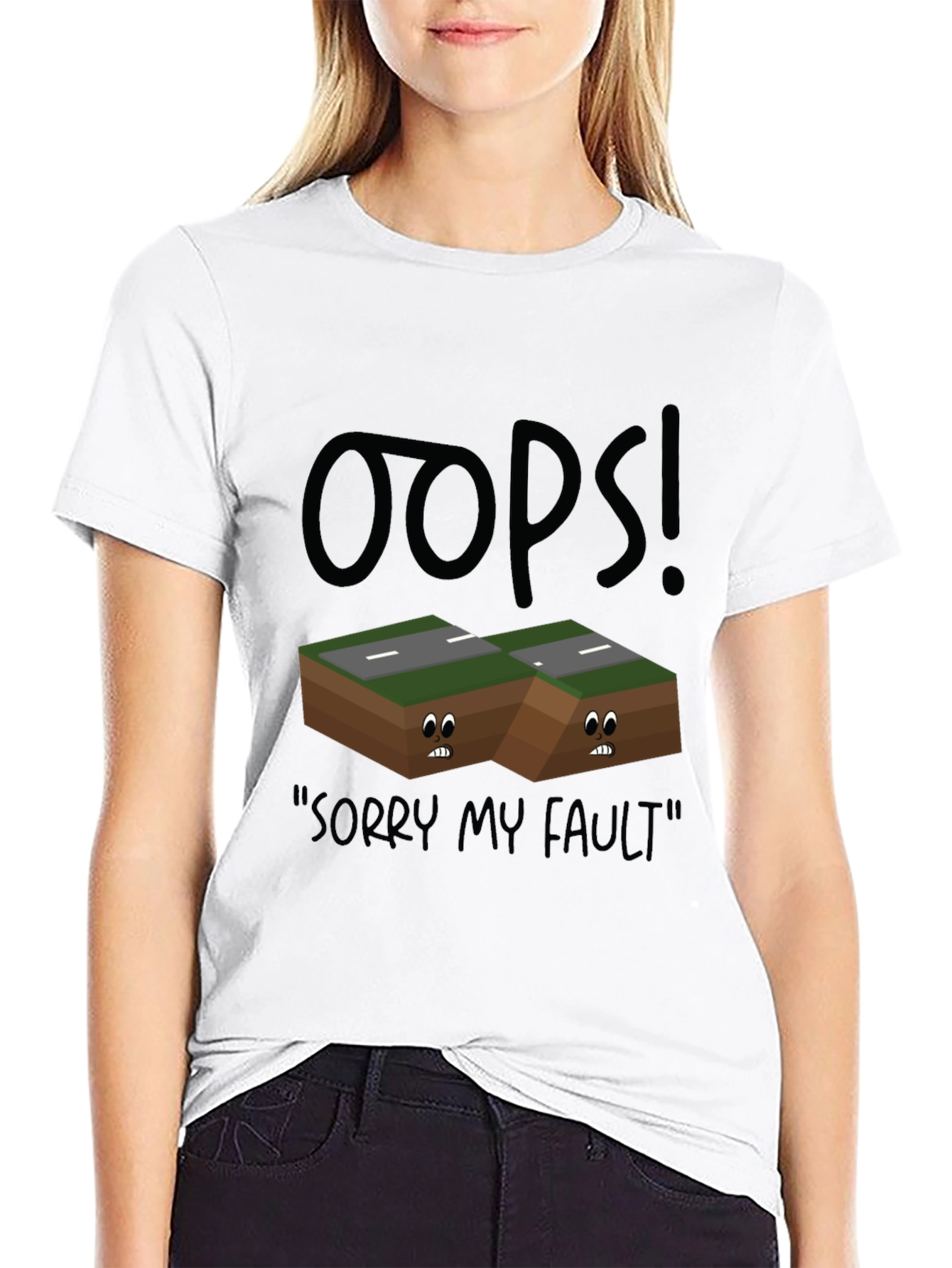 Oops! Fault Line Graphic T-Shirt