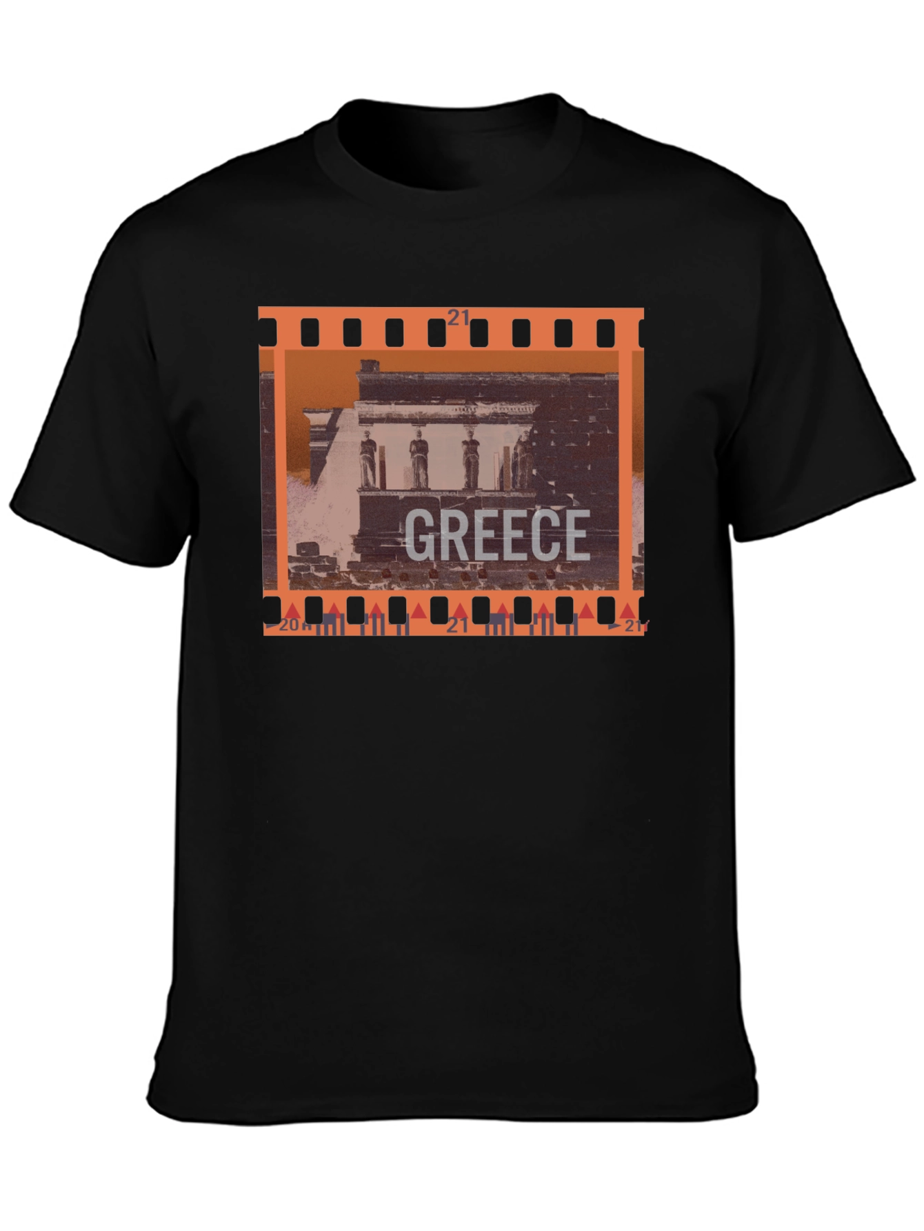 Greece Travel T-Shirt - Black Graphic Tee