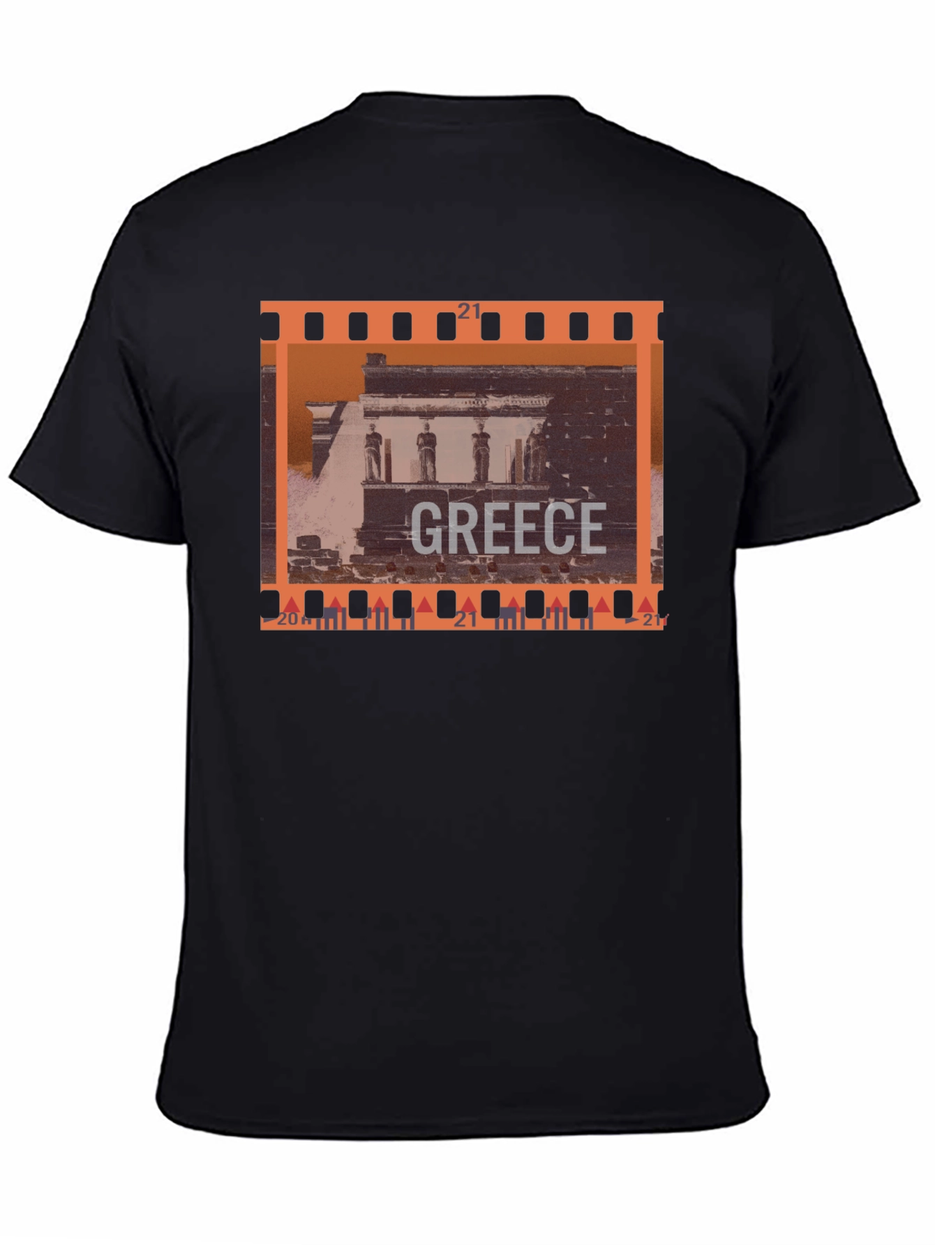 Greece Travel T-Shirt - Black Graphic Tee