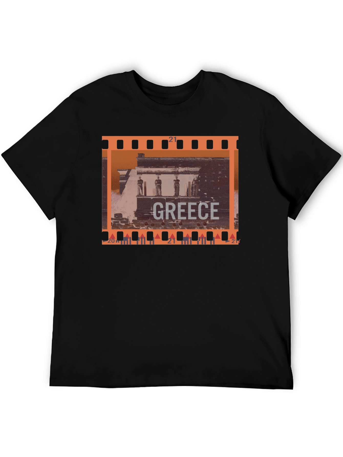 Greece Travel T-Shirt - Black Graphic Tee