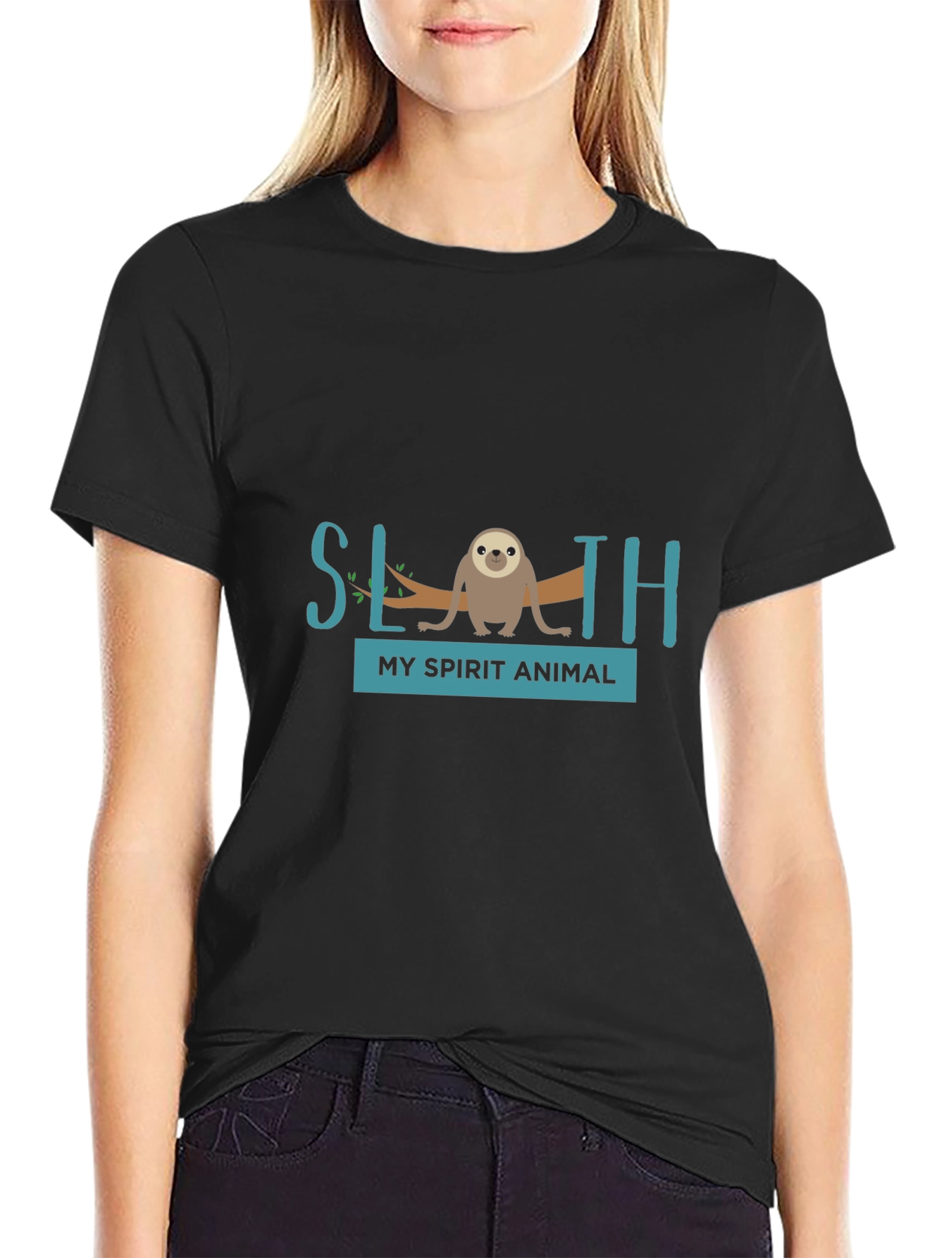 Sloth Spirit Animal Graphic Tee - Relaxed Fit