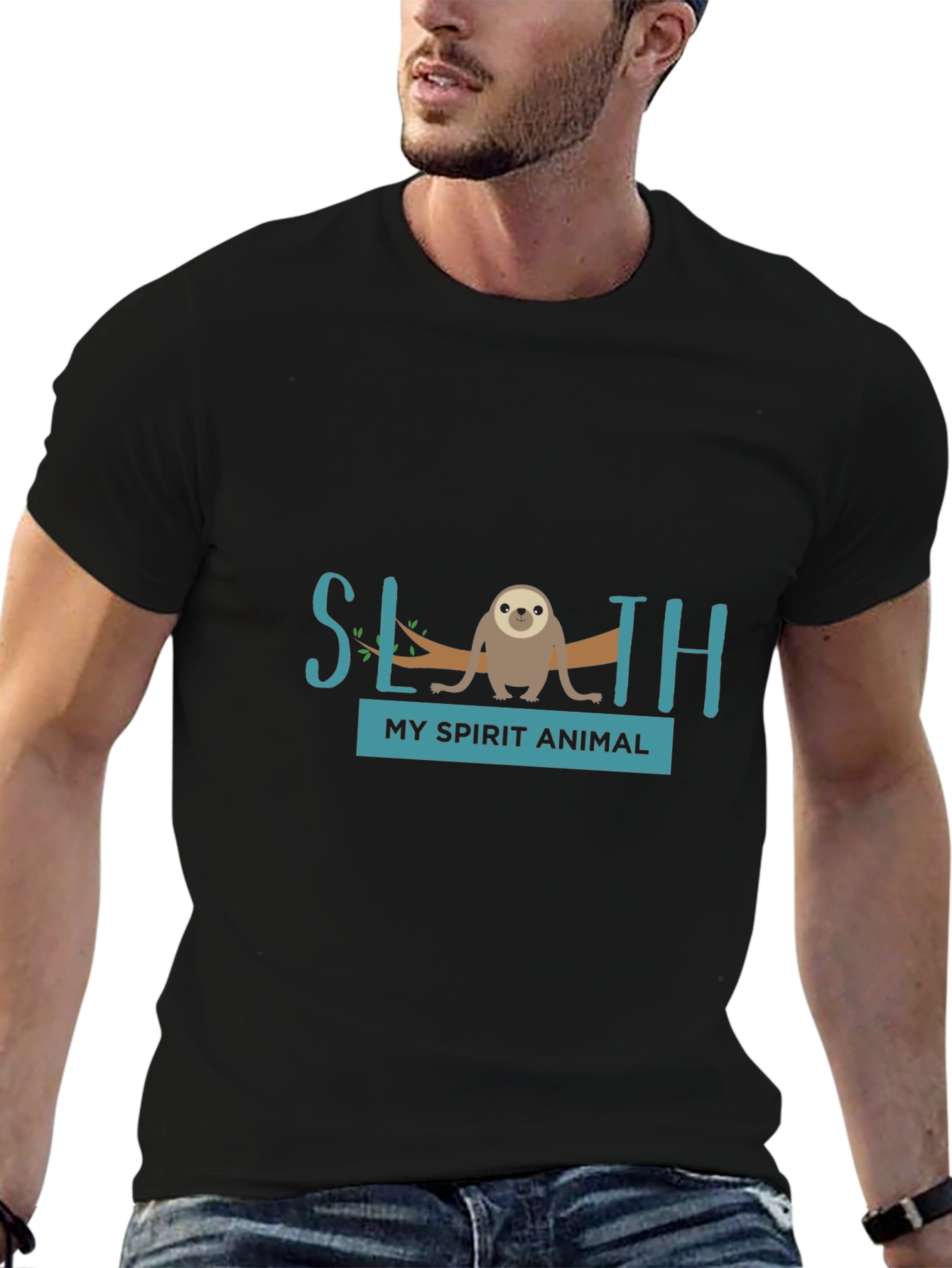 Sloth Spirit Animal Graphic Tee - Relaxed Fit