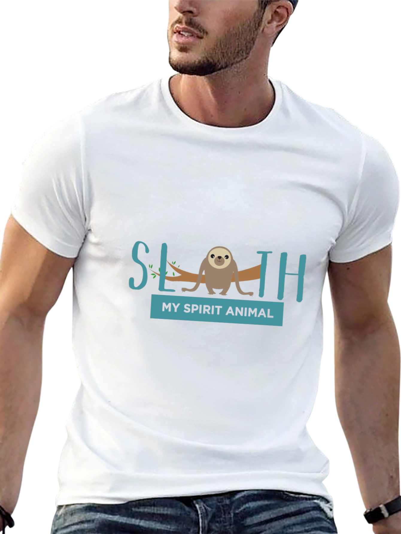 Sloth Spirit Animal Graphic Tee - Relaxed Fit