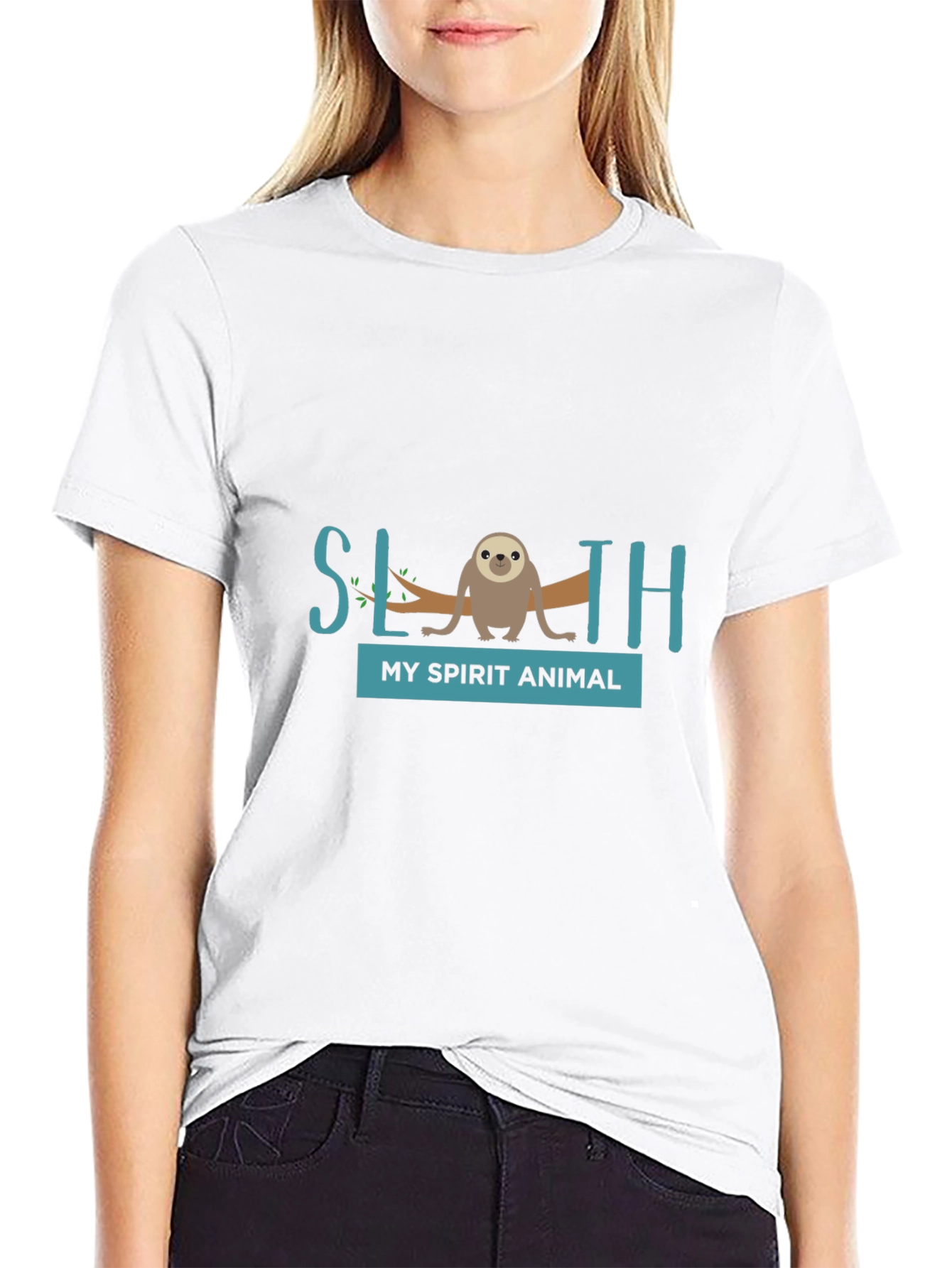 Sloth Spirit Animal Graphic Tee - Relaxed Fit
