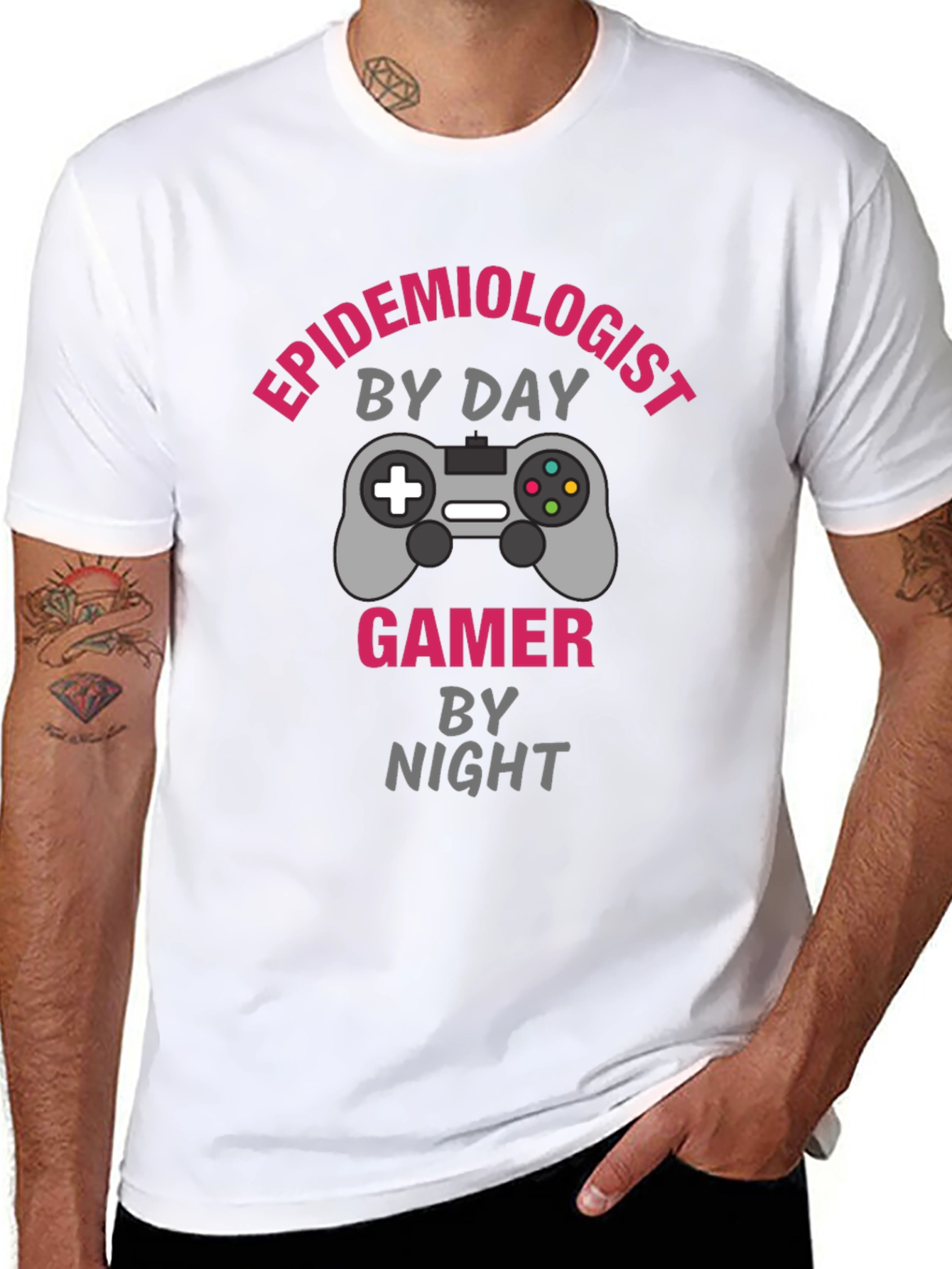 Epidemiologist Gamer T-Shirt - Black Cotton Blend Tee